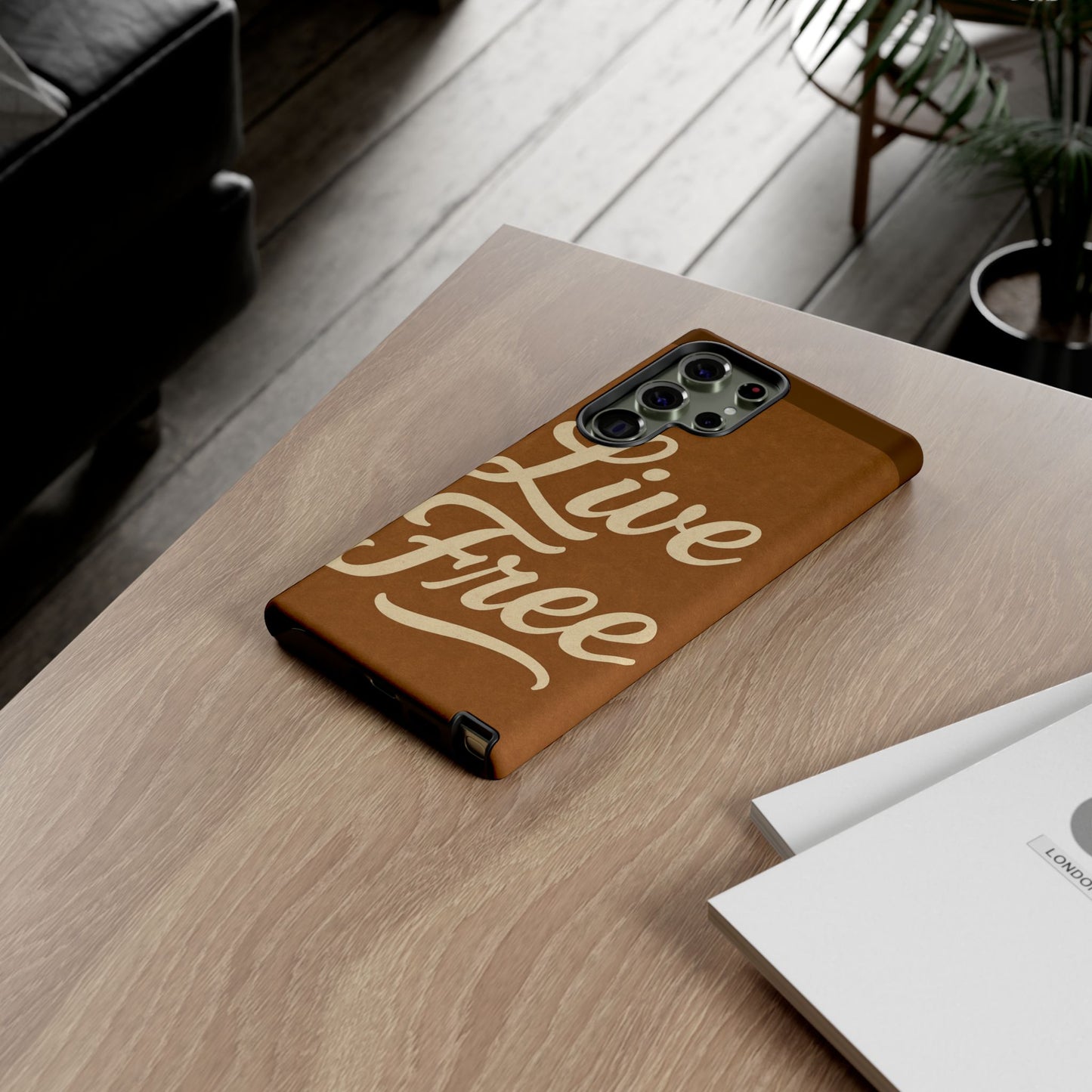 Live Free Phone Case, Tough Cases, Inspirational Phone Accessories, Gift for Adventurers, Customizable Design, Unique Tech Gifts