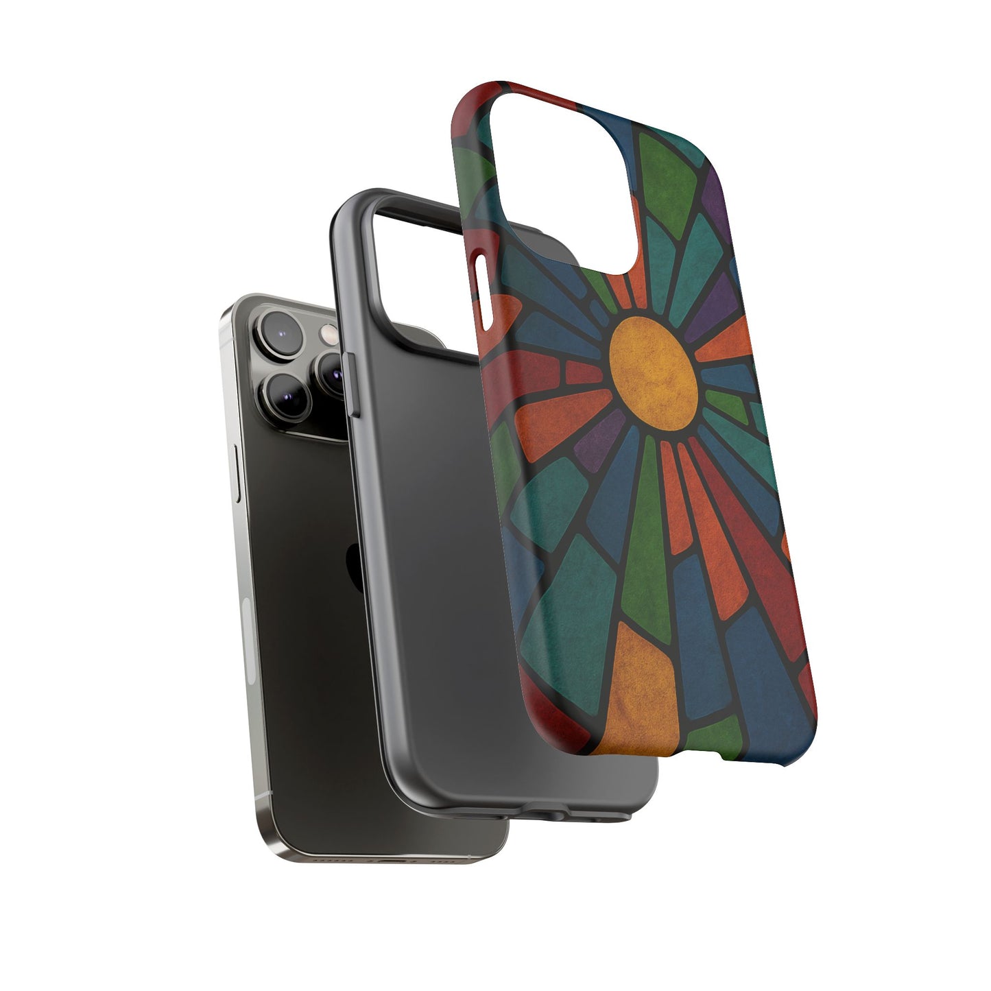 Colorful Stained Glass Phone Case, Tough Cases, Artistic Phone Cover, Vibrant Mobile Accessory, Unique Gift for Art Lovers