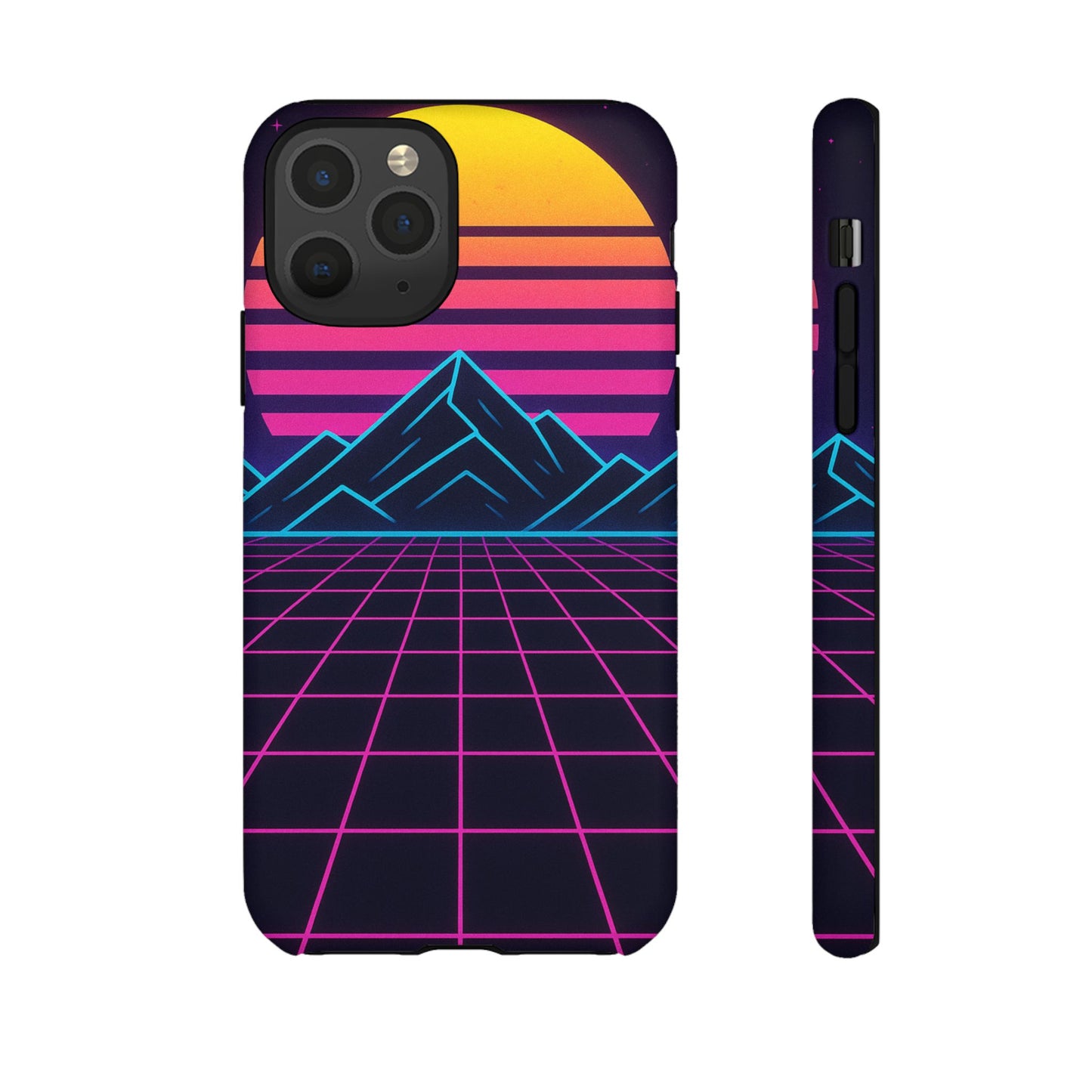 Retro Sunset Phone Case, Vintage Neon Case, 80s Aesthetic Cover, Gift for Tech Lovers, Unique Phone Accessories