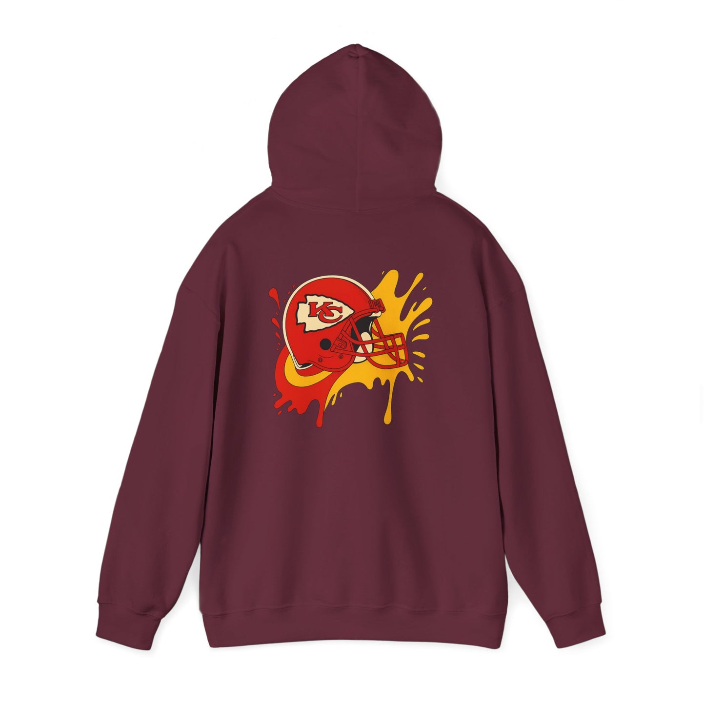Sporty Graffiti Hoodie for Chiefs Fans, Versatile Streetwear, Perfect Gift for Game Day, Fashionable Fall Layer, Unisex Heavy Blend