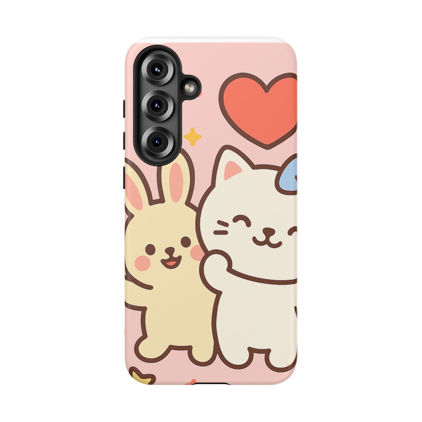Cute Animal Phone Case -Tough Cases with Bunny and Cat Design, Kawaii Gift for Kids, Birthday, Everyday Use, Phone Accessories, teenage girl