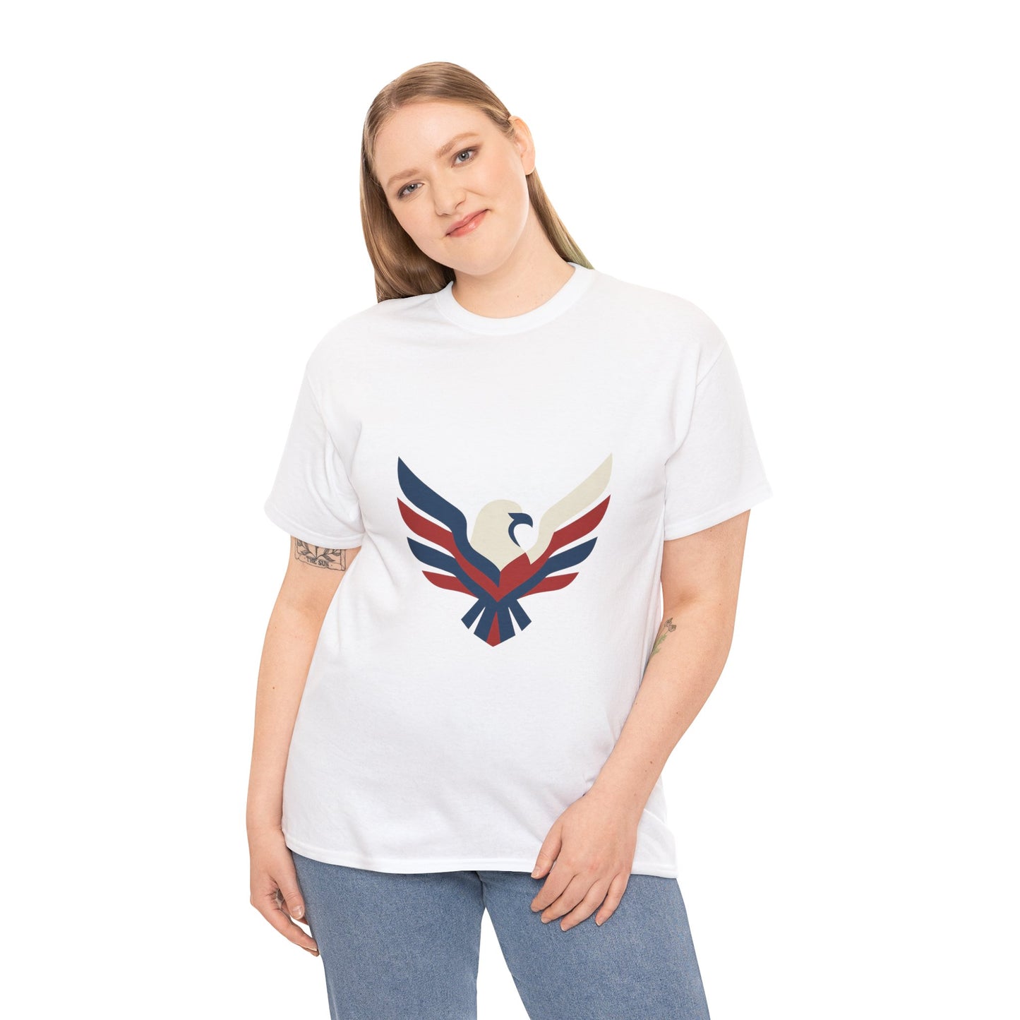 Patriotic Eagle Unisex Cotton Tee - Perfect for Independence Day, Casual Wear, Gifts, Festivals, and Outdoor Activities