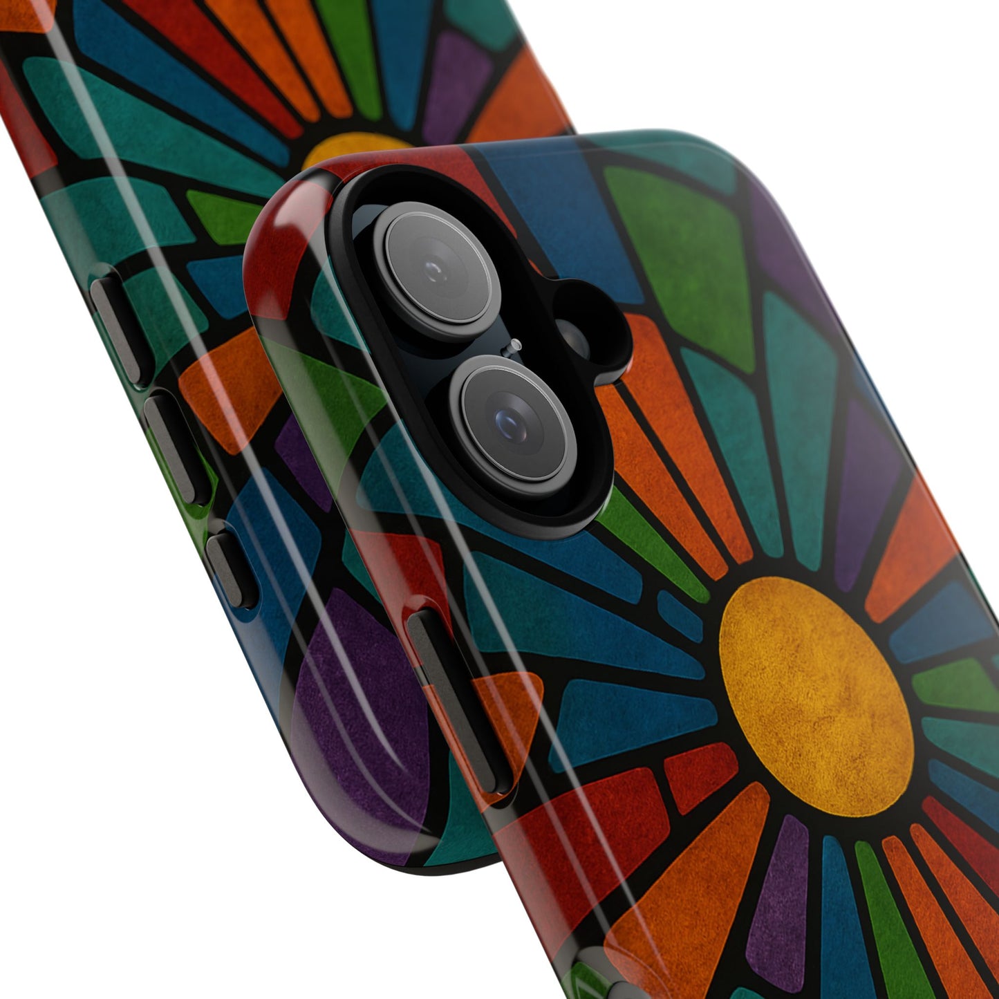 Colorful Stained Glass Phone Case, Tough Cases, Artistic Phone Cover, Vibrant Mobile Accessory, Unique Gift for Art Lovers