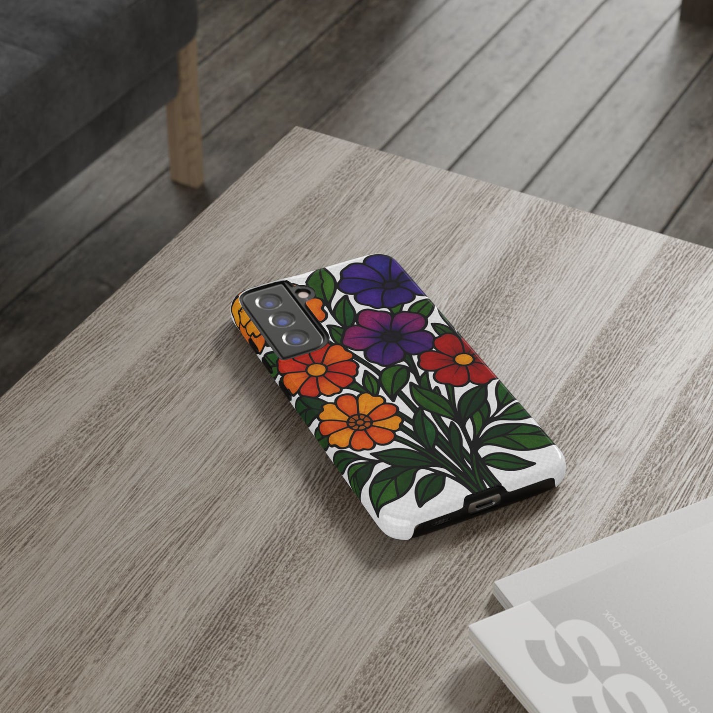 Floral Phone Case, Tough Cases with Colorful Flower Design, Gift for Flower Lovers, Summer Accessories, Trendy Phone Cover