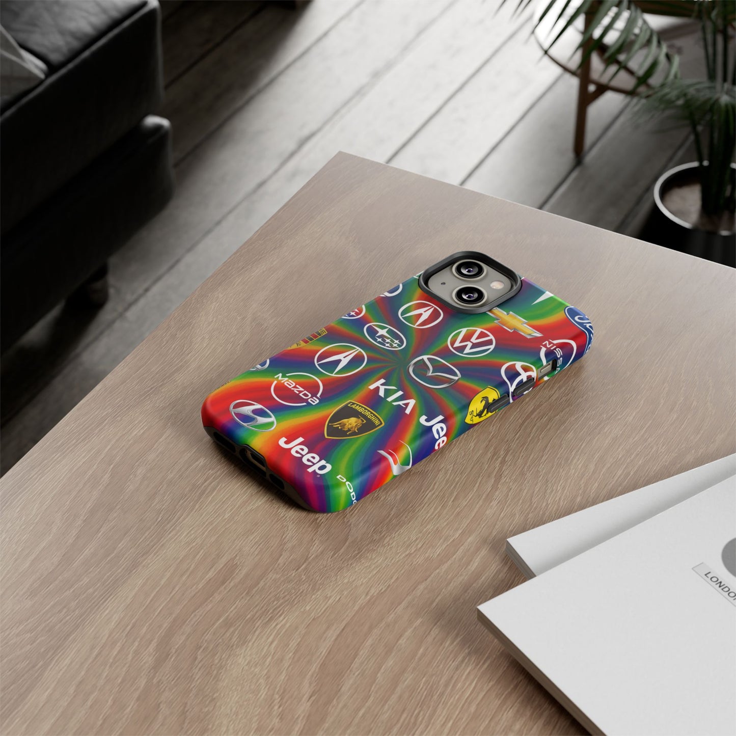 Colorful Car Logos Phone Case - Vibrant Tough Cases for Auto Enthusiasts, Unique Gift for Birthdays, Car Events, and Holidays