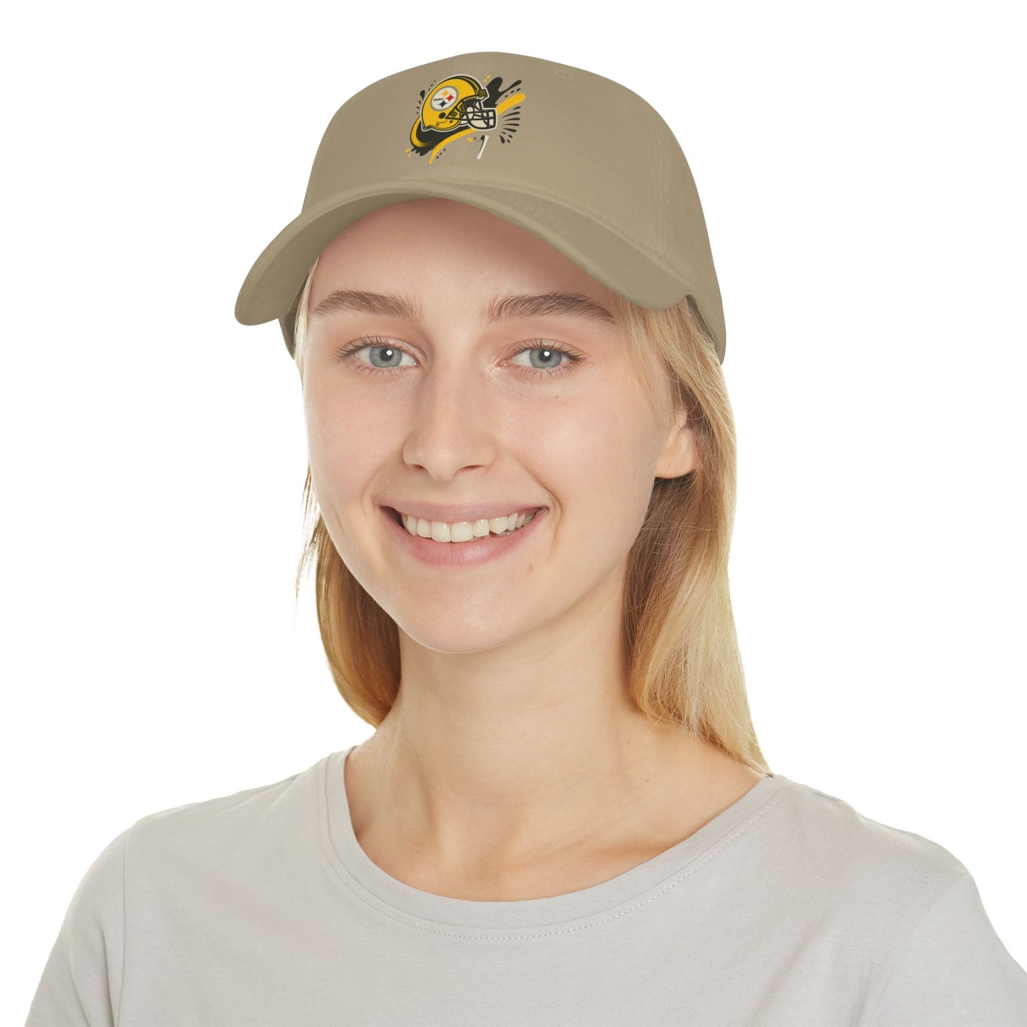 Red Low Profile Baseball Cap with Football Design, Ideal for Sports Fans, Casual Wear, Gifting, Game Day Accessory, Outdoor Events
