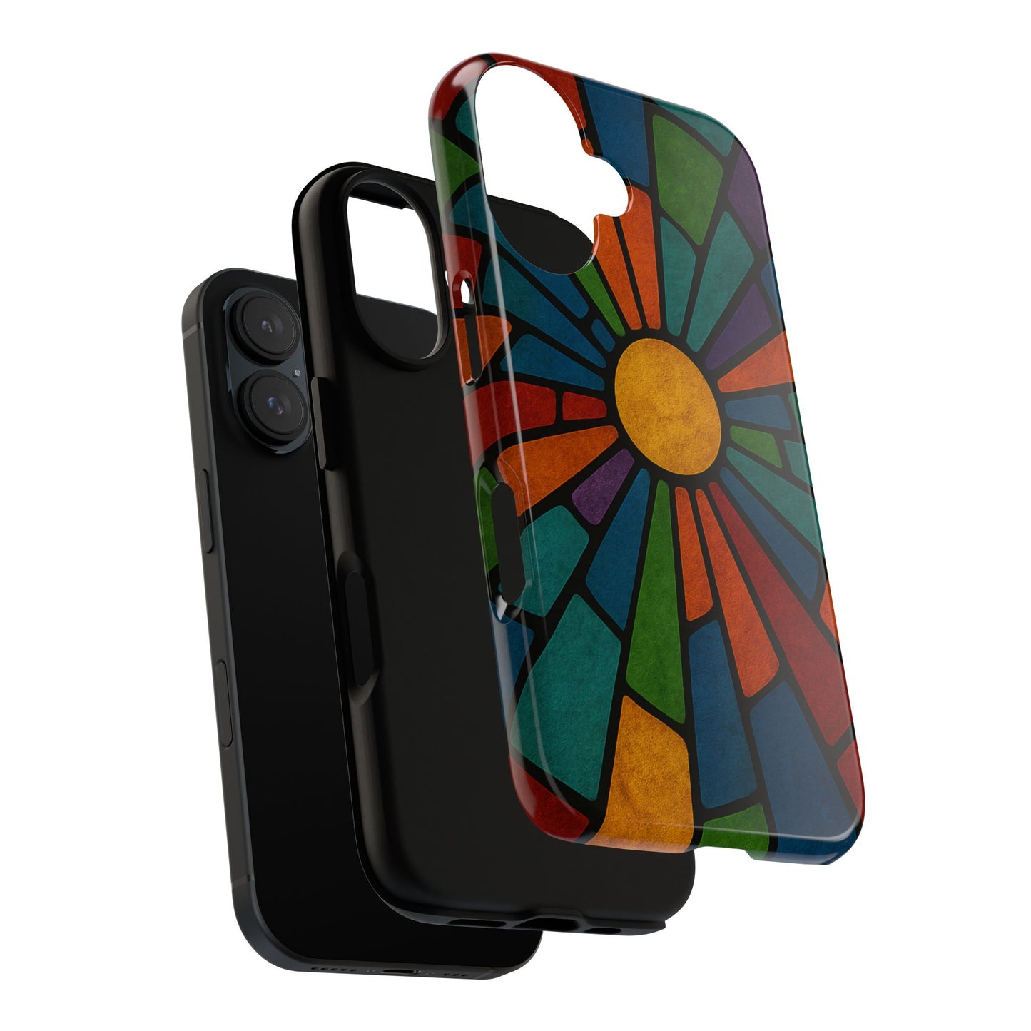 Colorful Stained Glass Phone Case, Tough Cases, Artistic Phone Cover, Vibrant Mobile Accessory, Unique Gift for Art Lovers