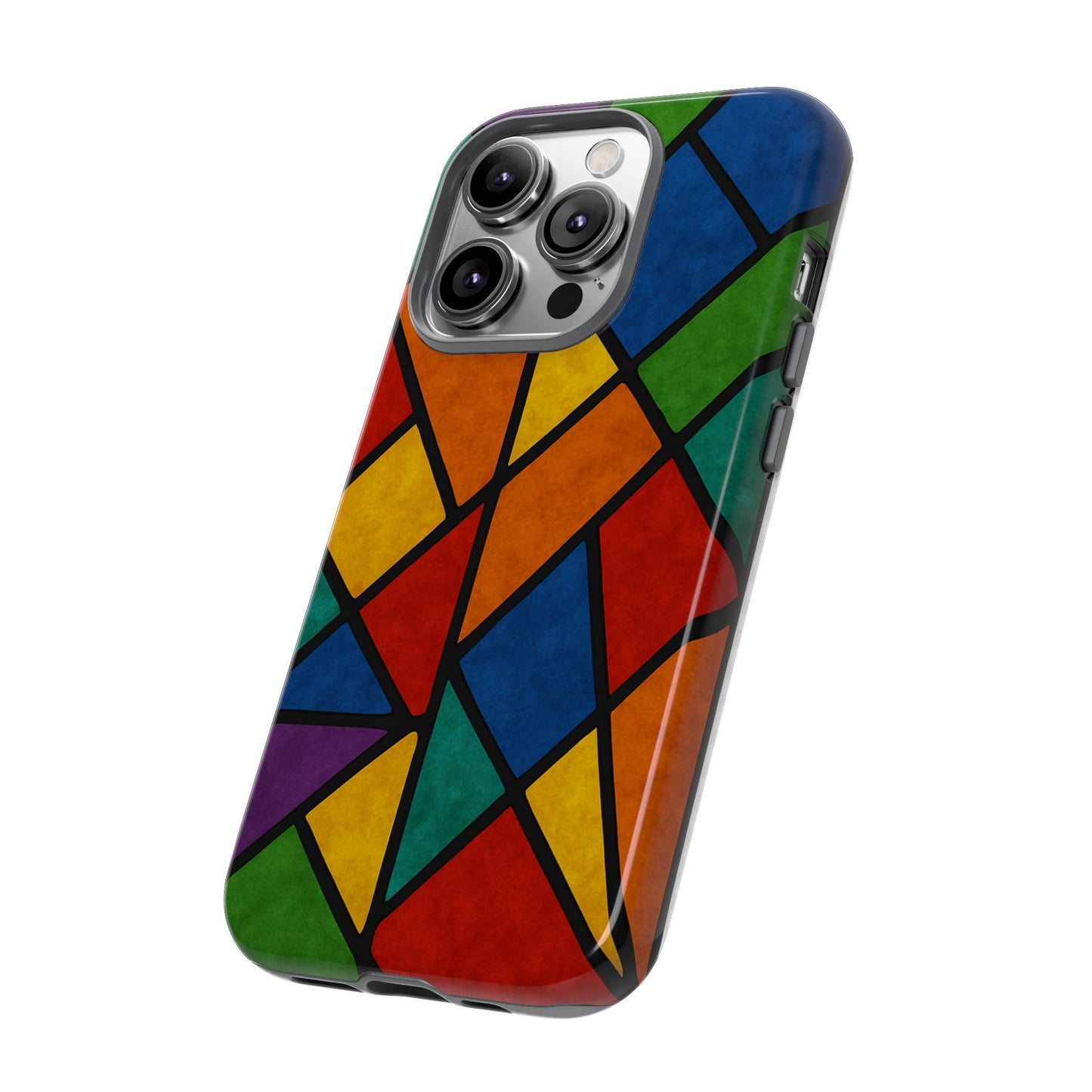 Colorful Phone Case, Stained Glass Pattern, Artistic Phone Cover, Unique Smartphone Protection, Vibrant Gift for All Occasions