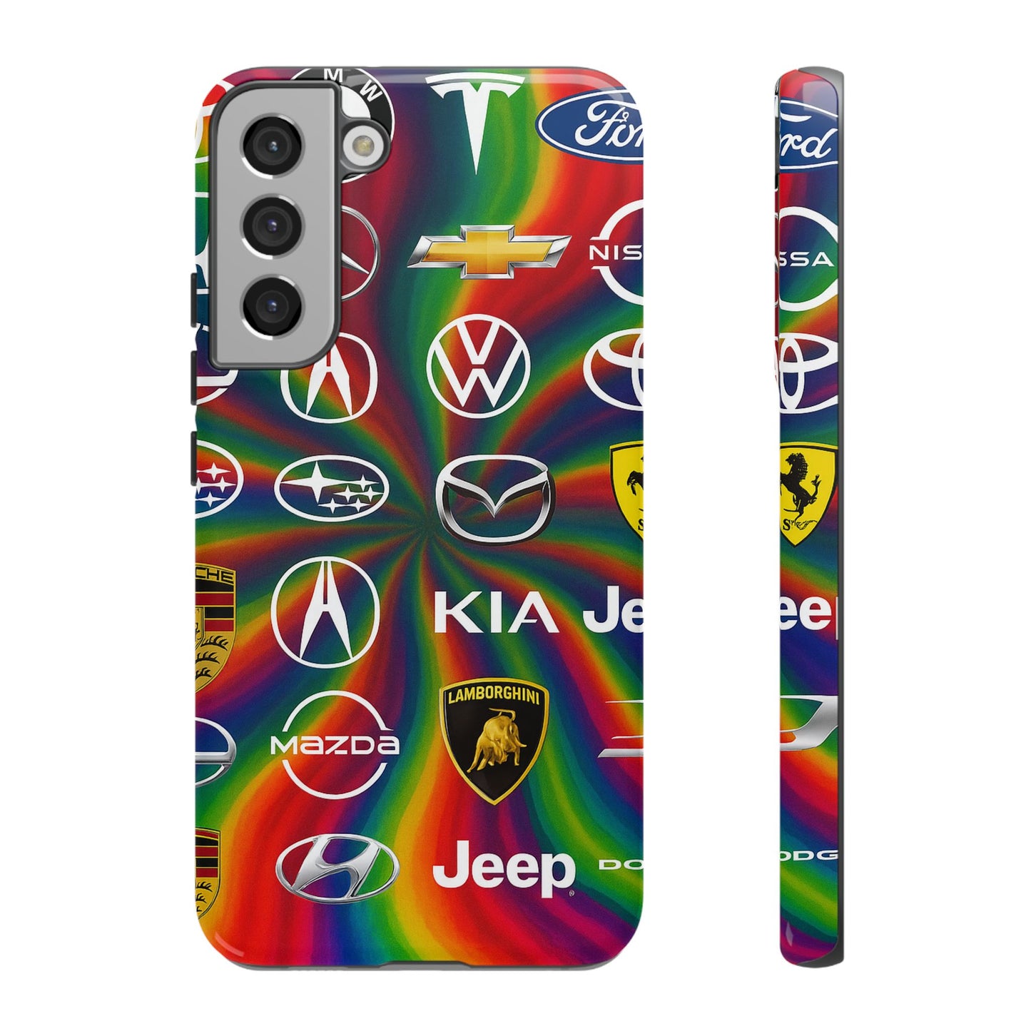 Colorful Car Logos Phone Case - Vibrant Tough Cases for Auto Enthusiasts, Unique Gift for Birthdays, Car Events, and Holidays