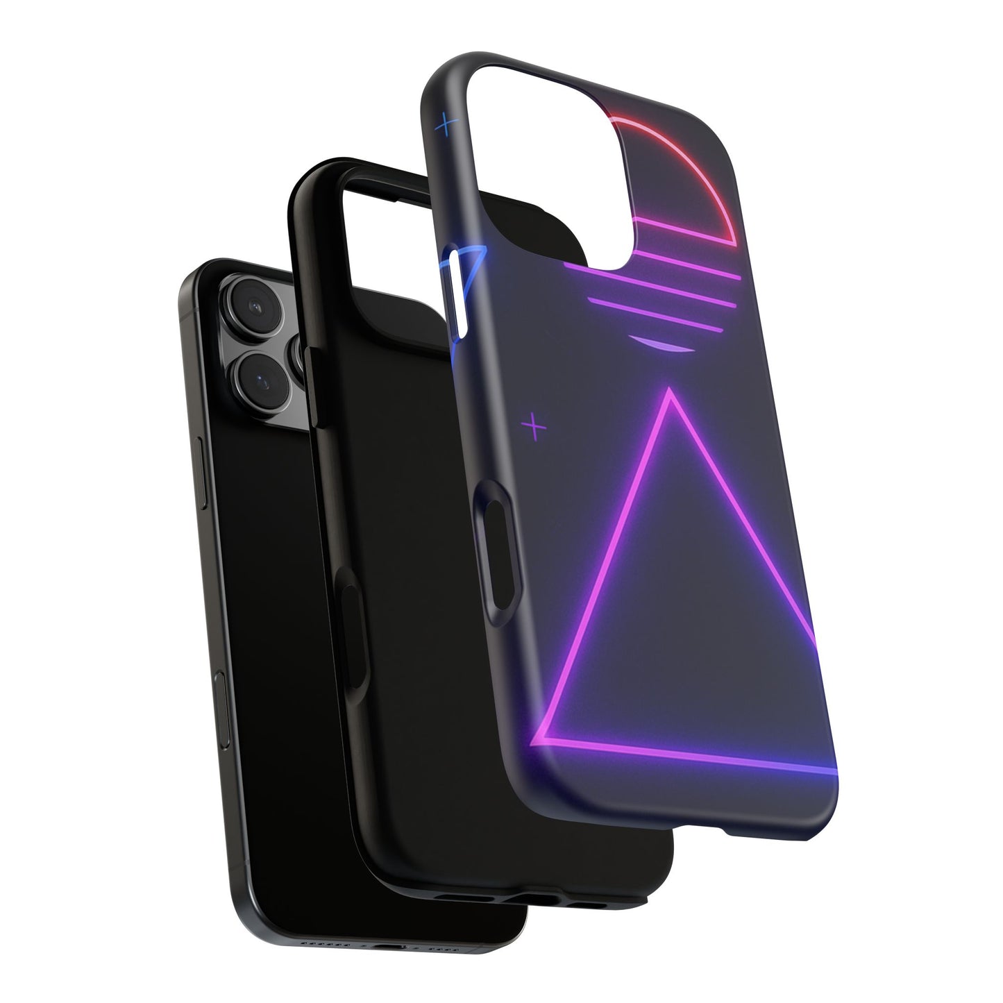 Retro Neon Phone Case, Tough Cases for iPhone, 80s Aesthetic Phone Cover, Abstract Neon Design, Gift for Tech Lovers