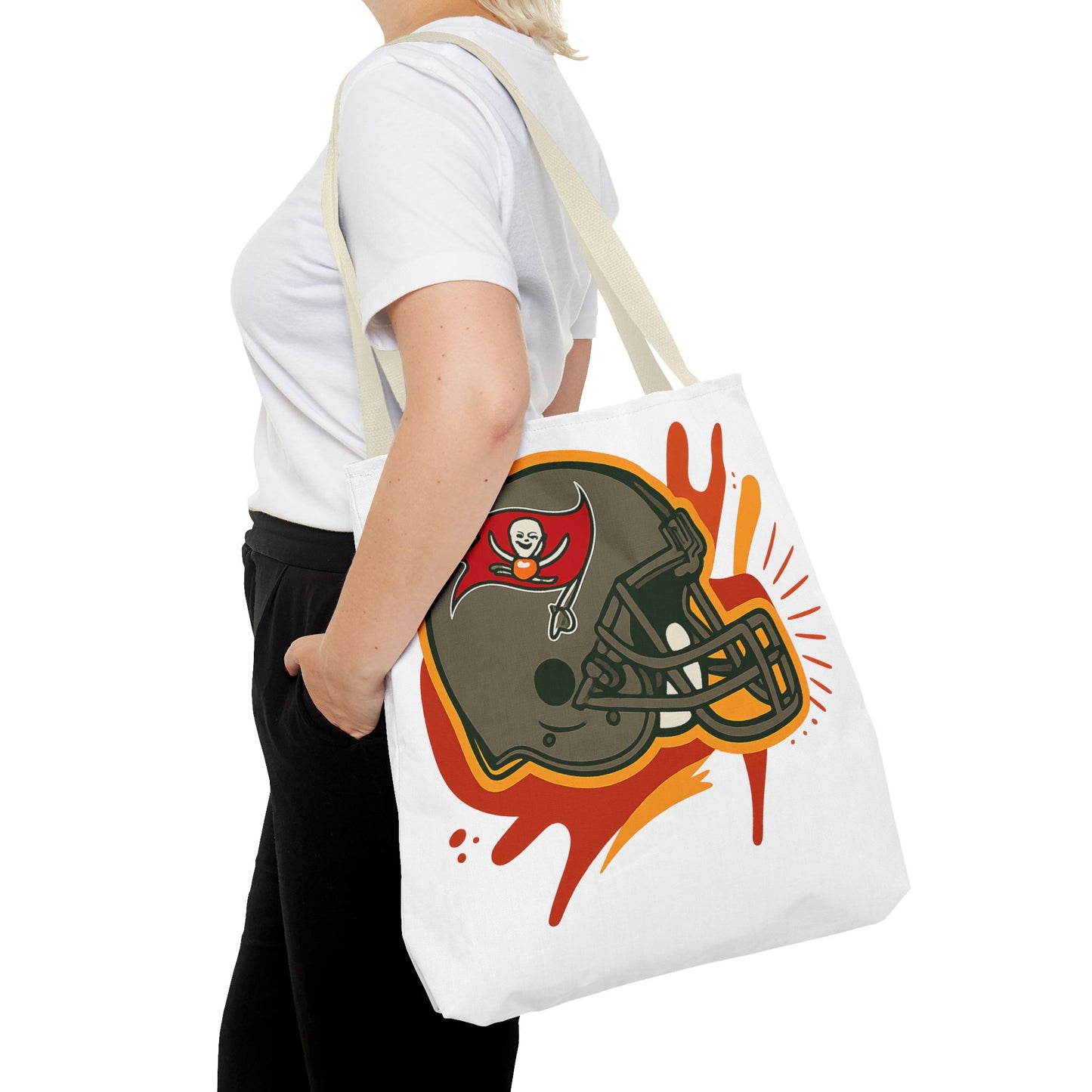 Tote Bag with Bold Football Design, Sports Tote, Game Day Bag, NFL Fan Gift, Personalized Beach Bag, Unique Shopping Tote