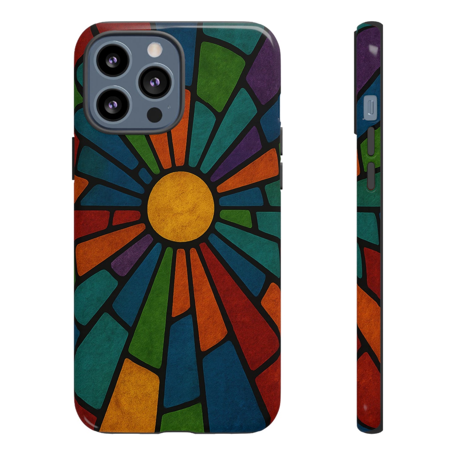 Colorful Stained Glass Phone Case, Tough Cases, Artistic Phone Cover, Vibrant Mobile Accessory, Unique Gift for Art Lovers