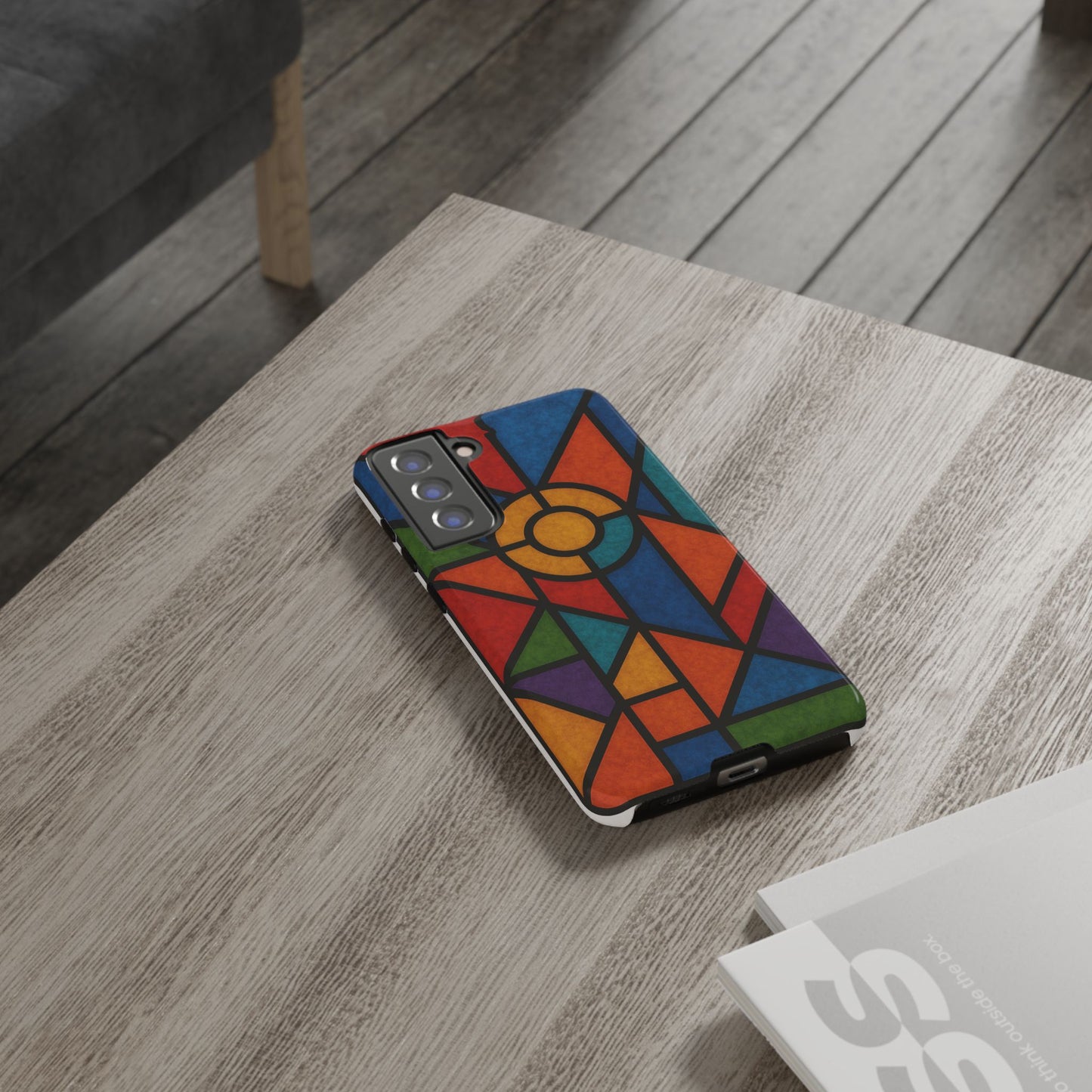 Colorful Stained Glass Phone Case, Artistic Phone Cover, Vibrant Protective Case, Unique Gift for Art Lovers, Stylish Smartphone Accessory