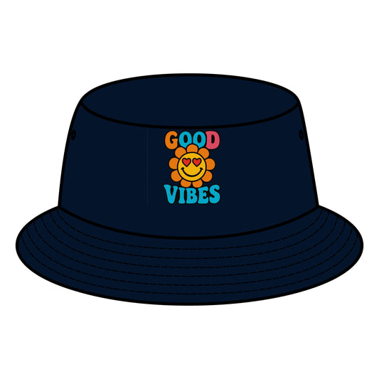 Good Vibes Bucket Hat, Summer Hat, Festival Accessory, Casual Headwear, Beach Hat, Unisex Fashion Statement