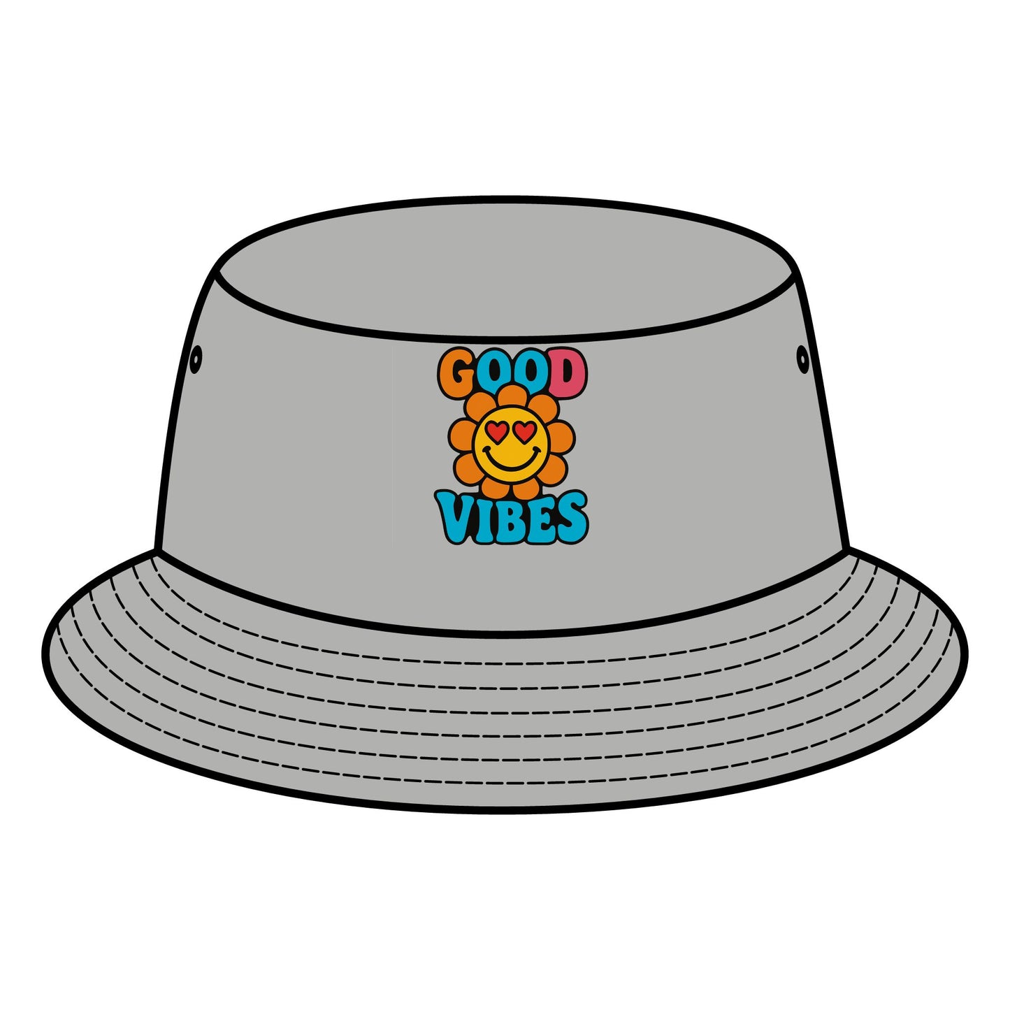 Good Vibes Bucket Hat, Summer Hat, Festival Accessory, Casual Headwear, Beach Hat, Unisex Fashion Statement