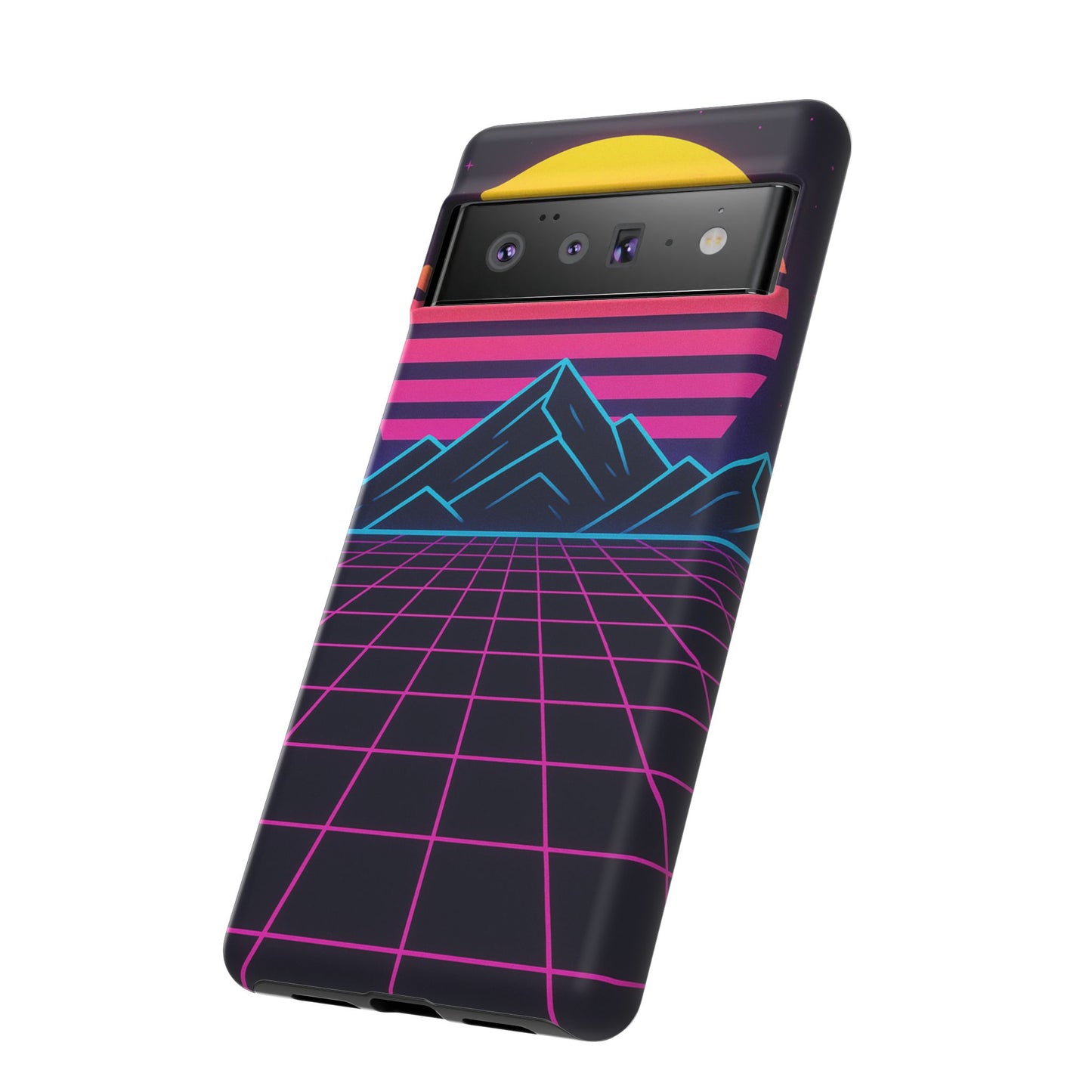Retro Sunset Phone Case, Vintage Neon Case, 80s Aesthetic Cover, Gift for Tech Lovers, Unique Phone Accessories
