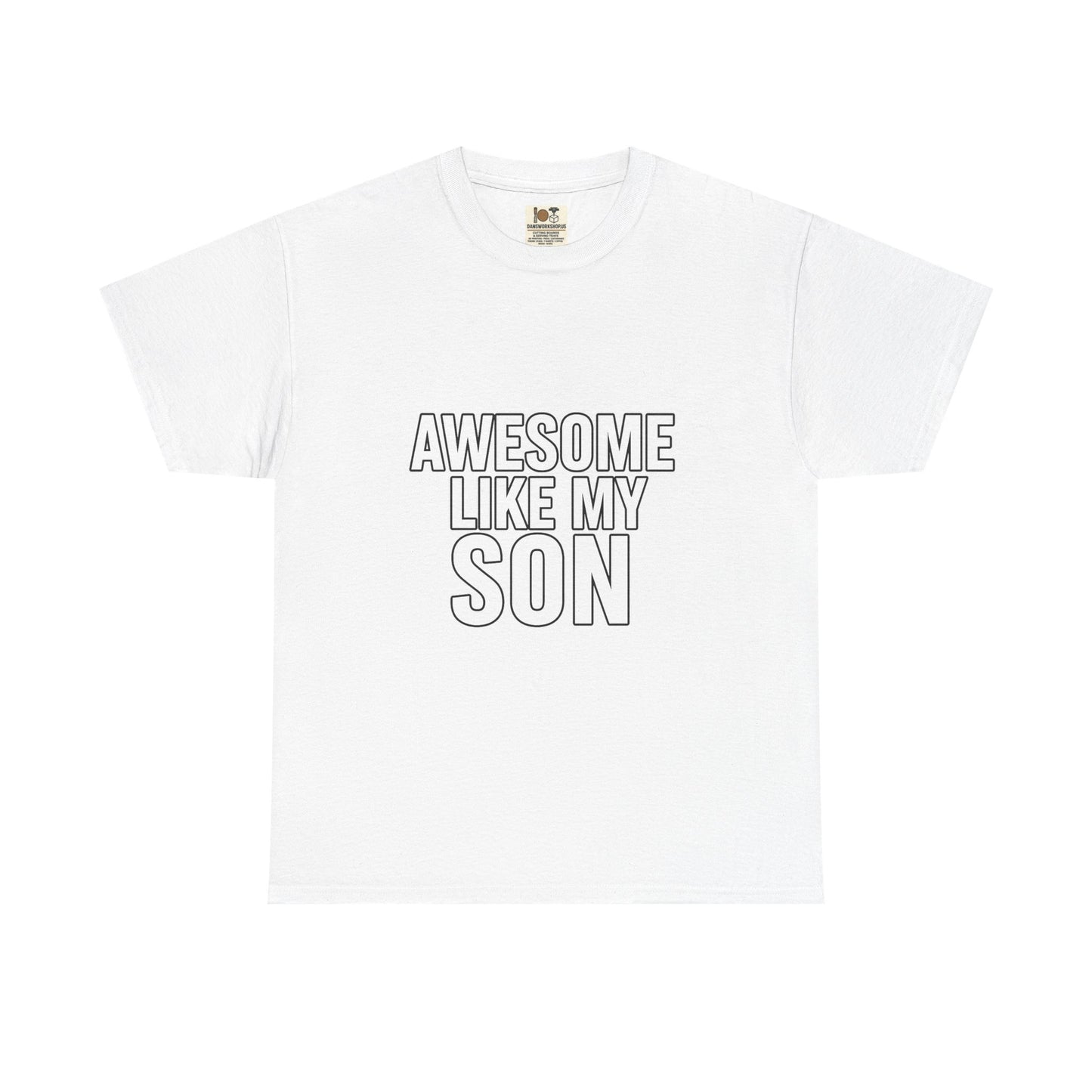 Awesome Like My Son Unisex Heavy Cotton Tee - Gift for Parents, Funny T-Shirt, Dad Tee, Family Pride, Everyday Wear