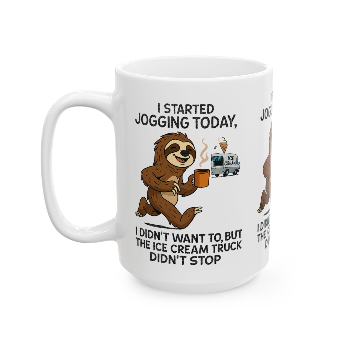 Funny Sloth Coffee Mug | Whimsical Gift for Ice Cream Lovers | Perfect Birthday, Housewarming, or Holiday Present
