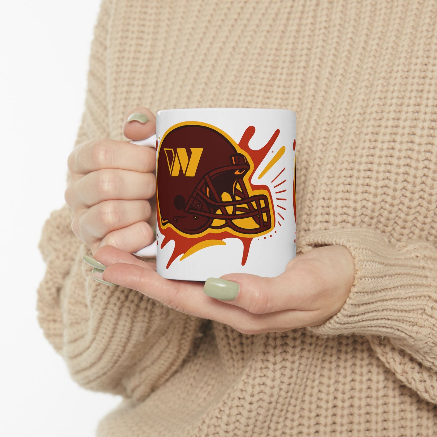 Football-Inspired Ceramic Mug | Perfect for Gametime, Sports Fans, Gifts, Home Decor, Coffee Lover