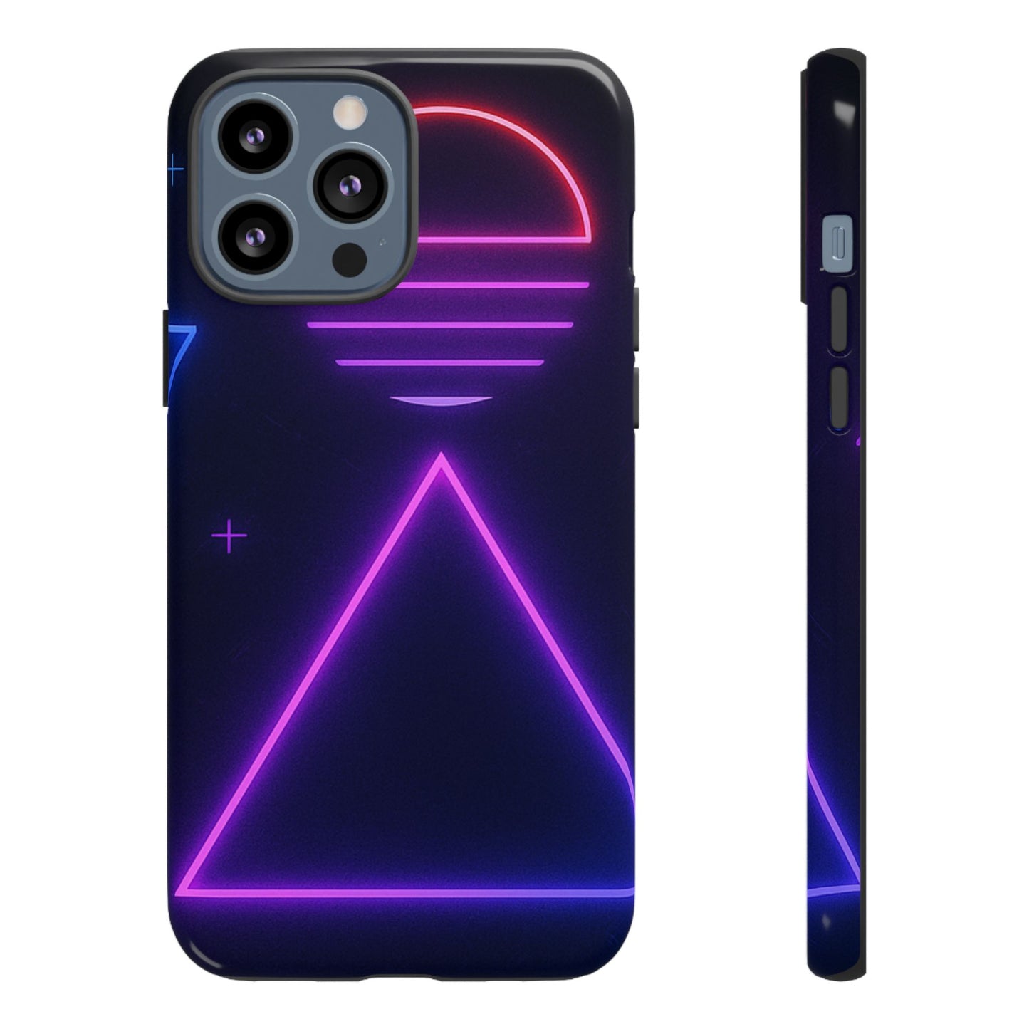 Retro Neon Phone Case, Tough Cases for iPhone, 80s Aesthetic Phone Cover, Abstract Neon Design, Gift for Tech Lovers