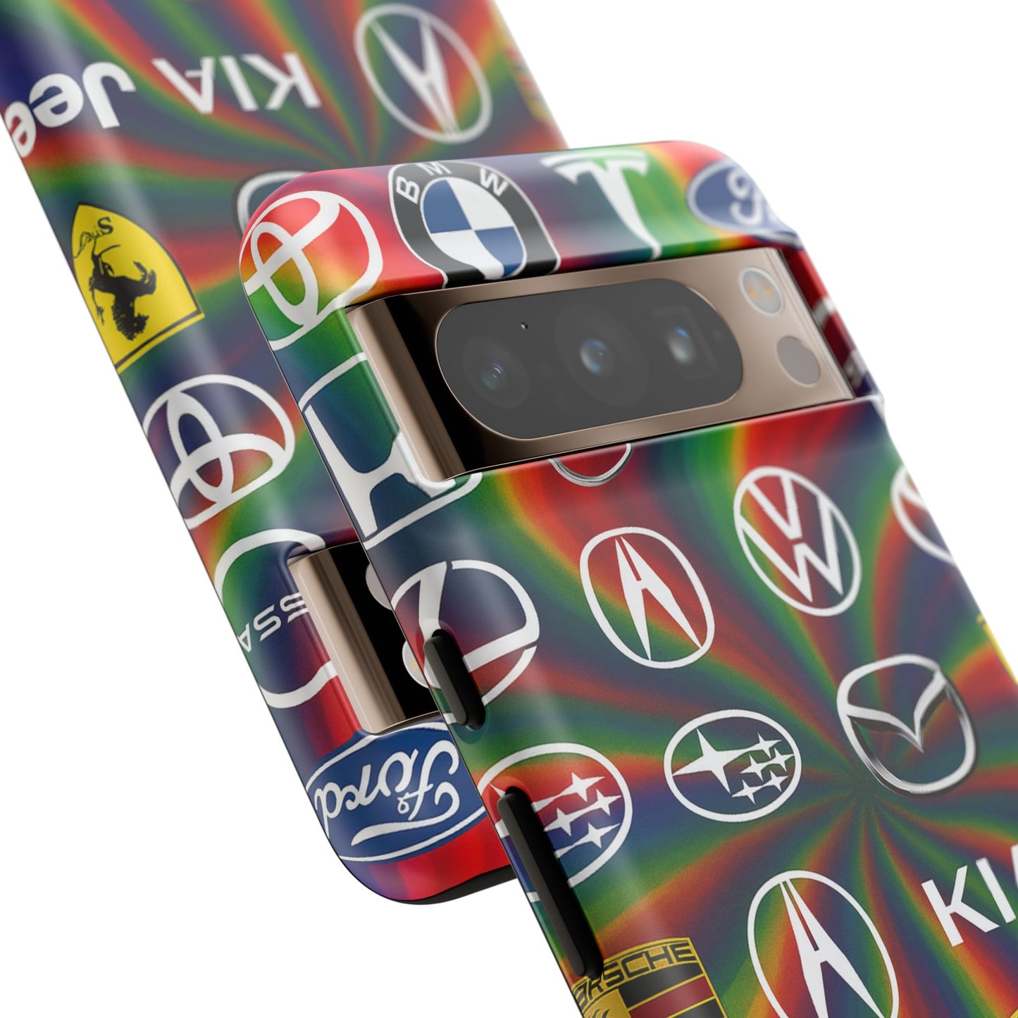 Colorful Car Logos Phone Case - Vibrant Tough Cases for Auto Enthusiasts, Unique Gift for Birthdays, Car Events, and Holidays