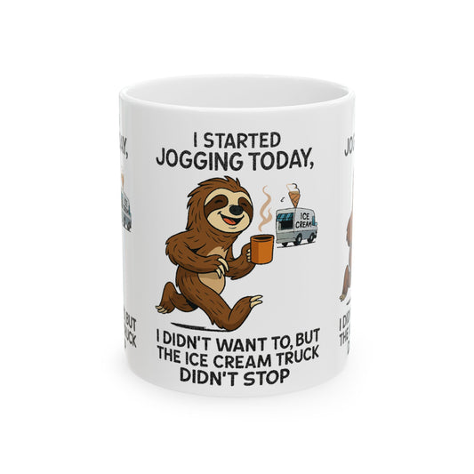 Funny Sloth Coffee Mug | Whimsical Gift for Ice Cream Lovers | Perfect Birthday, Housewarming, or Holiday Present