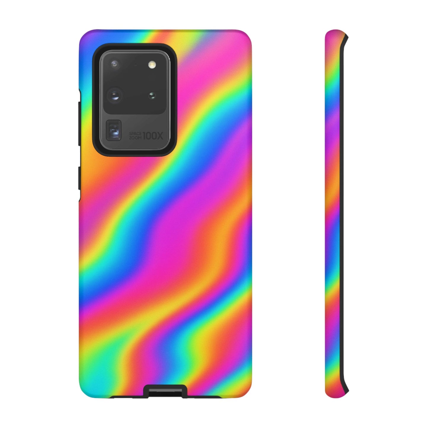Rainbow Wavy Phone Case - Colorful Tough Cases for Stylish Protection, LGBTQ+ Pride Gift, Trendy Phone Accessory, Birthday, Holiday Present