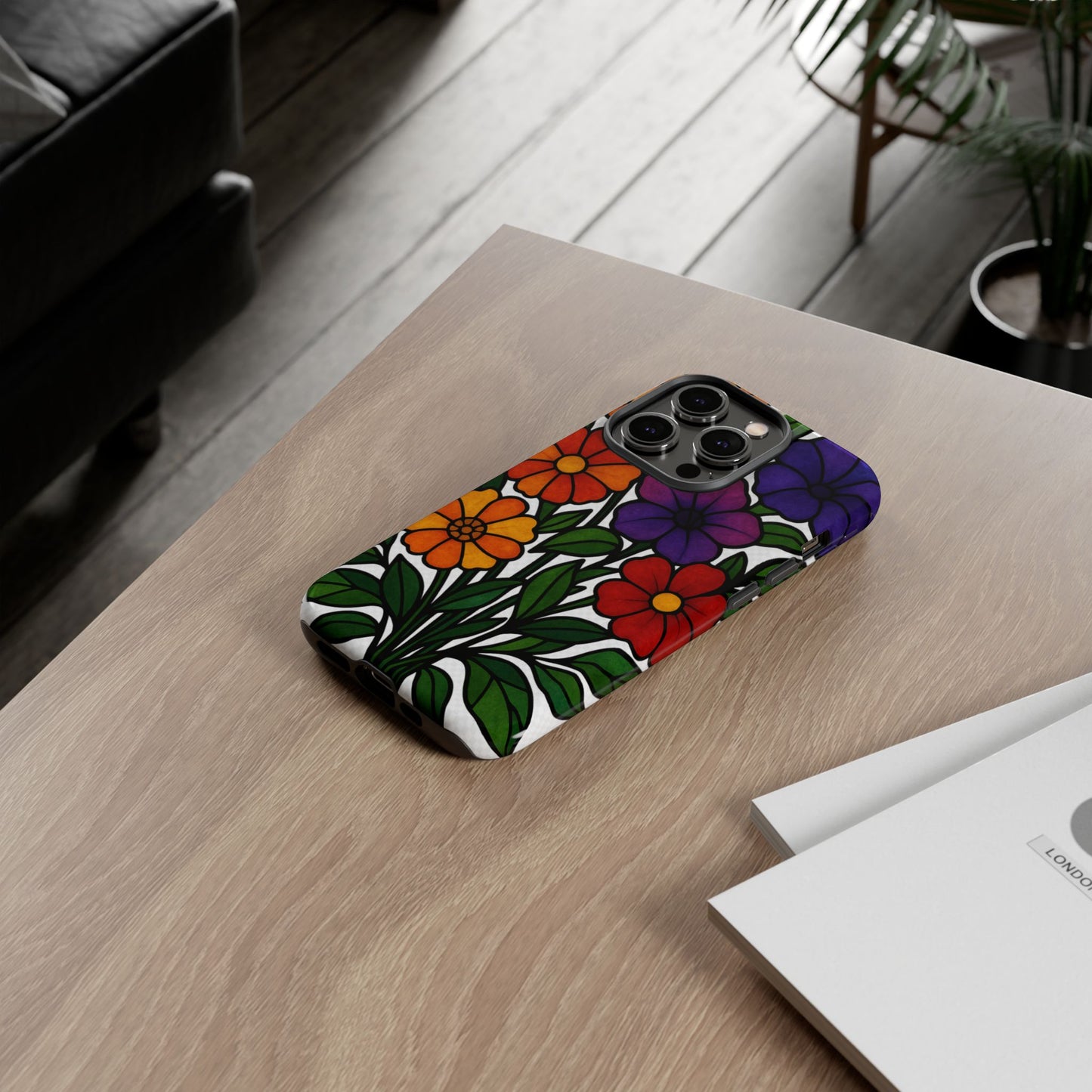 Floral Phone Case, Tough Cases with Colorful Flower Design, Gift for Flower Lovers, Summer Accessories, Trendy Phone Cover