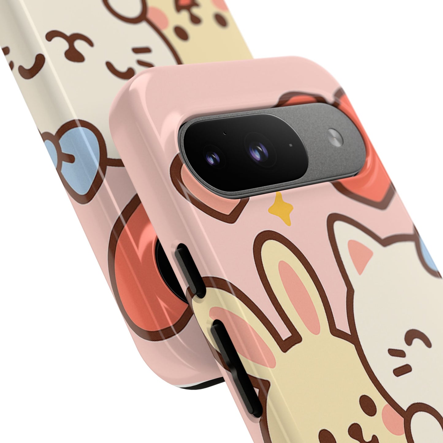 Cute Animal Phone Case -Tough Cases with Bunny and Cat Design, Kawaii Gift for Kids, Birthday, Everyday Use, Phone Accessories, teenage girl