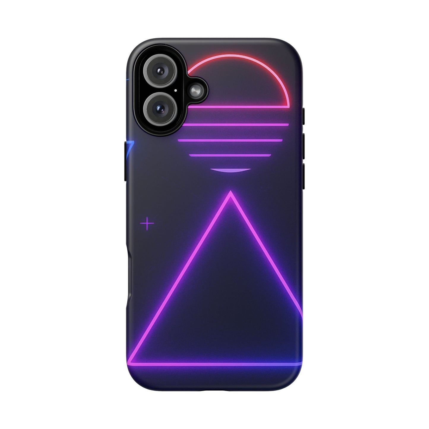 Retro Neon Phone Case, Tough Cases for iPhone, 80s Aesthetic Phone Cover, Abstract Neon Design, Gift for Tech Lovers