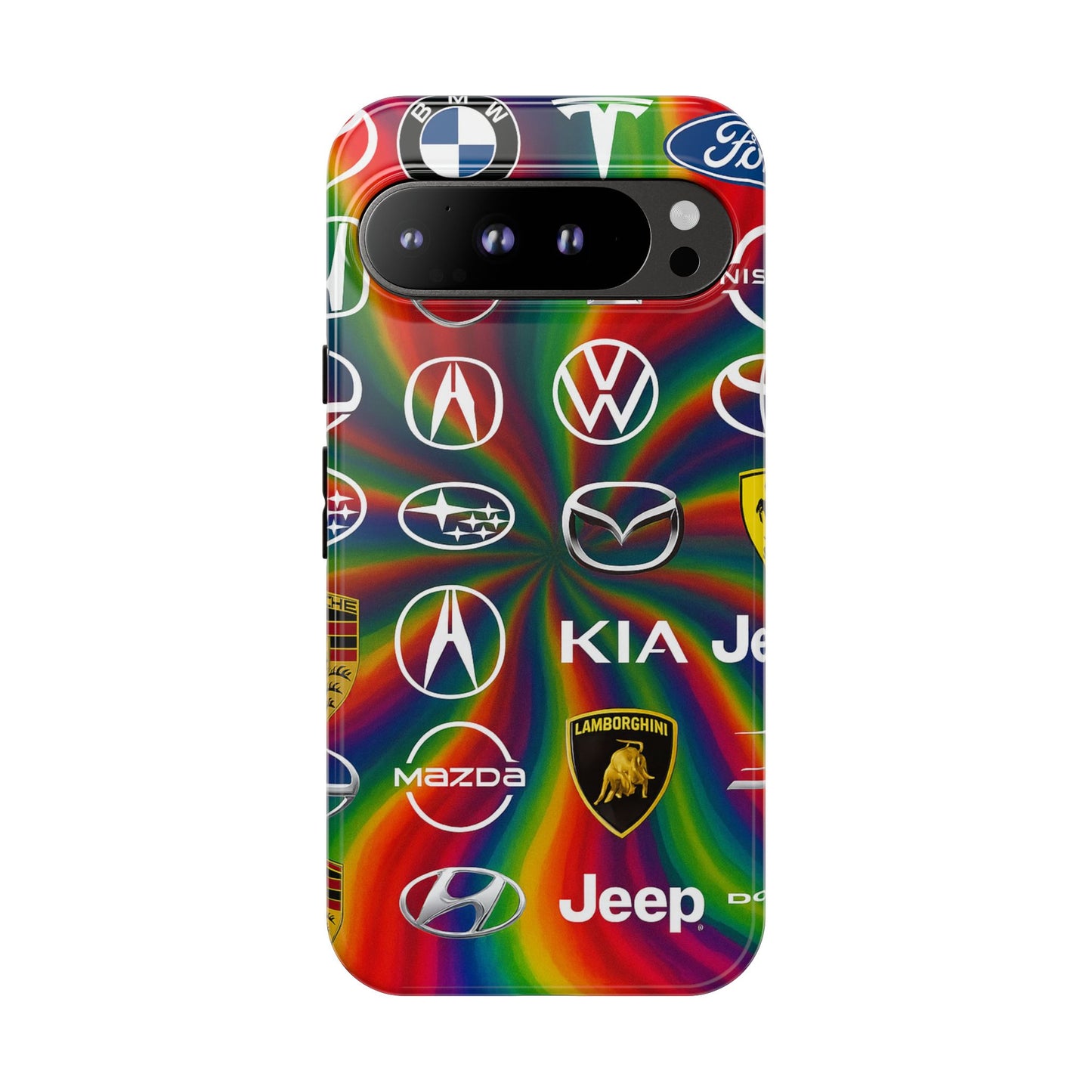 Colorful Car Logos Phone Case - Vibrant Tough Cases for Auto Enthusiasts, Unique Gift for Birthdays, Car Events, and Holidays