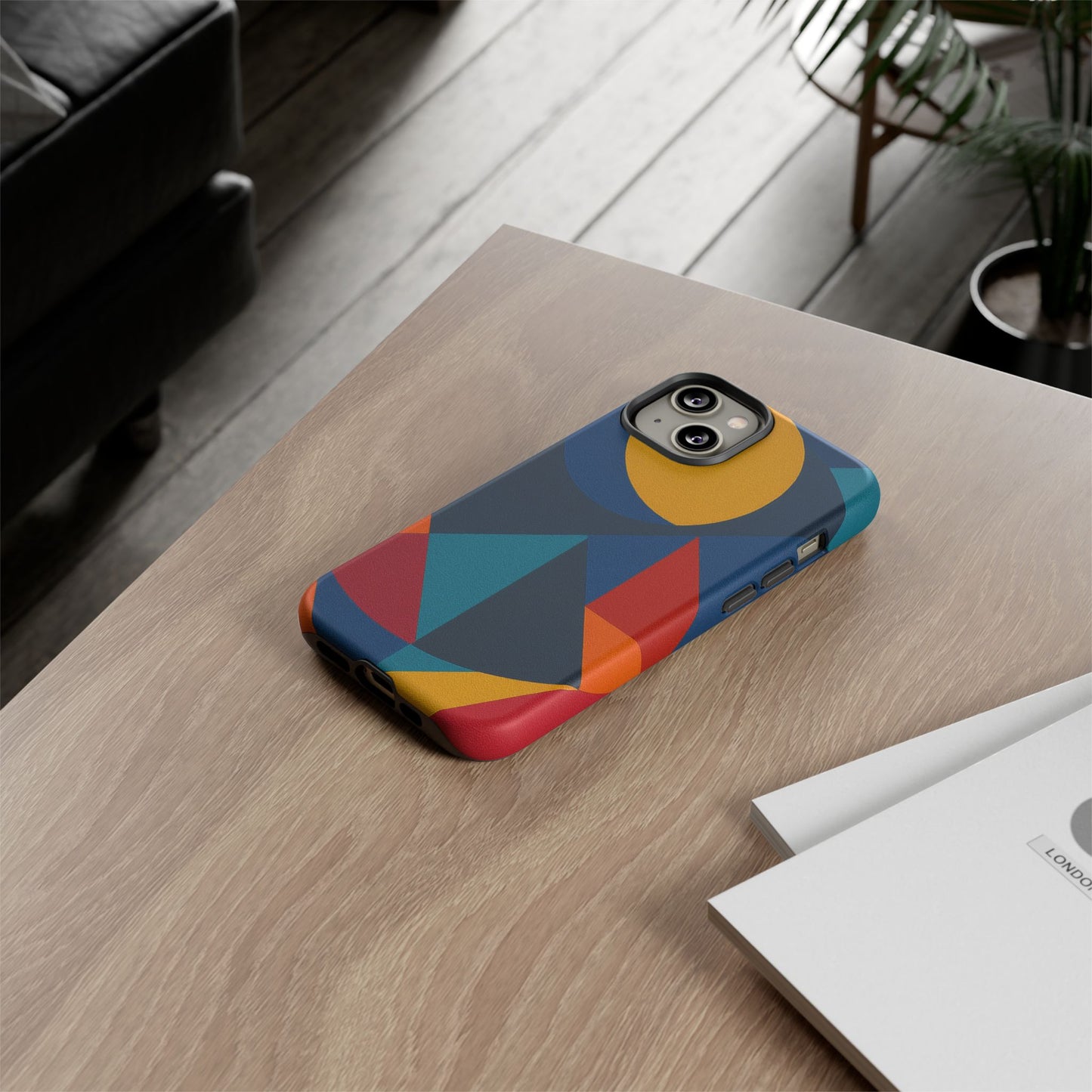Vibrant Phone Case, Colorful Phone Cover, Geometric Design, Artistic Gift, Trendy Accessory, Vibrant Colors, Unique Design