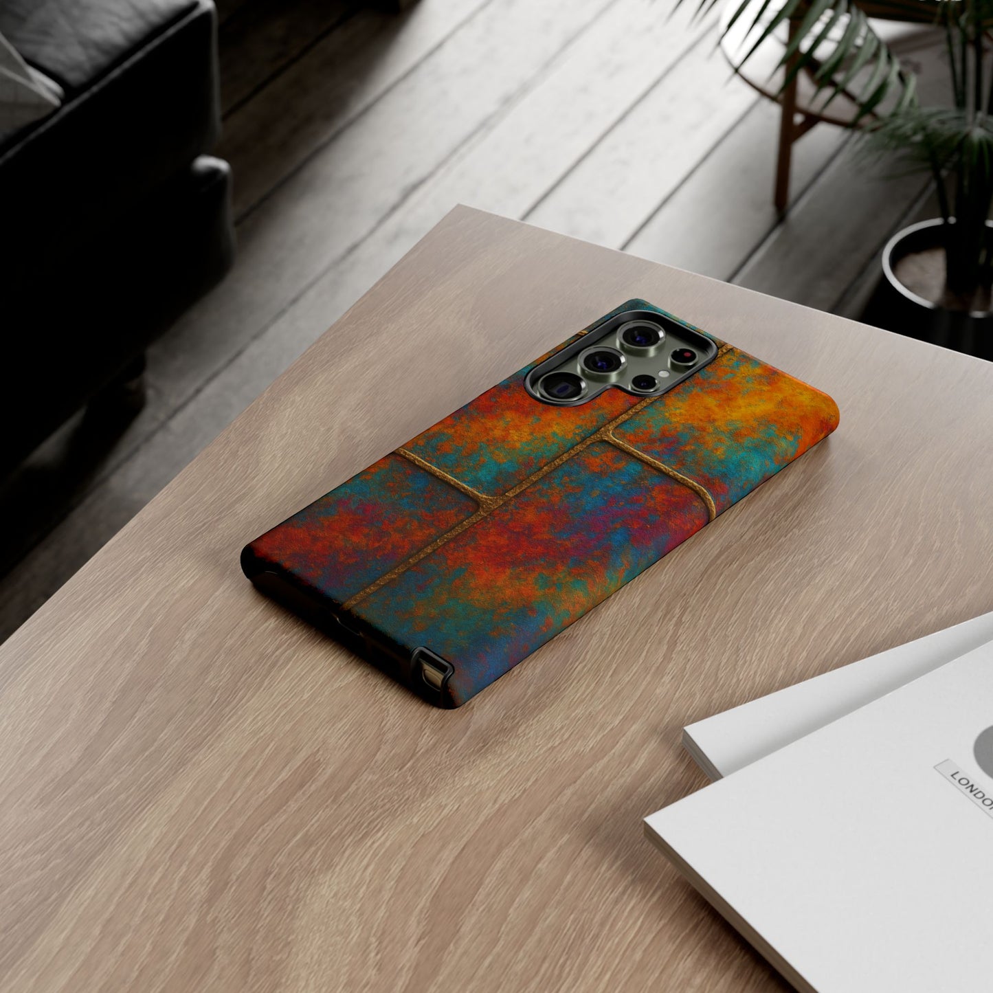 Colorful Textured Phone Case, Vibrant iPhone Cover, Tough Protective Shell, Unique Mobile Accessory, Artisan Phone Protection