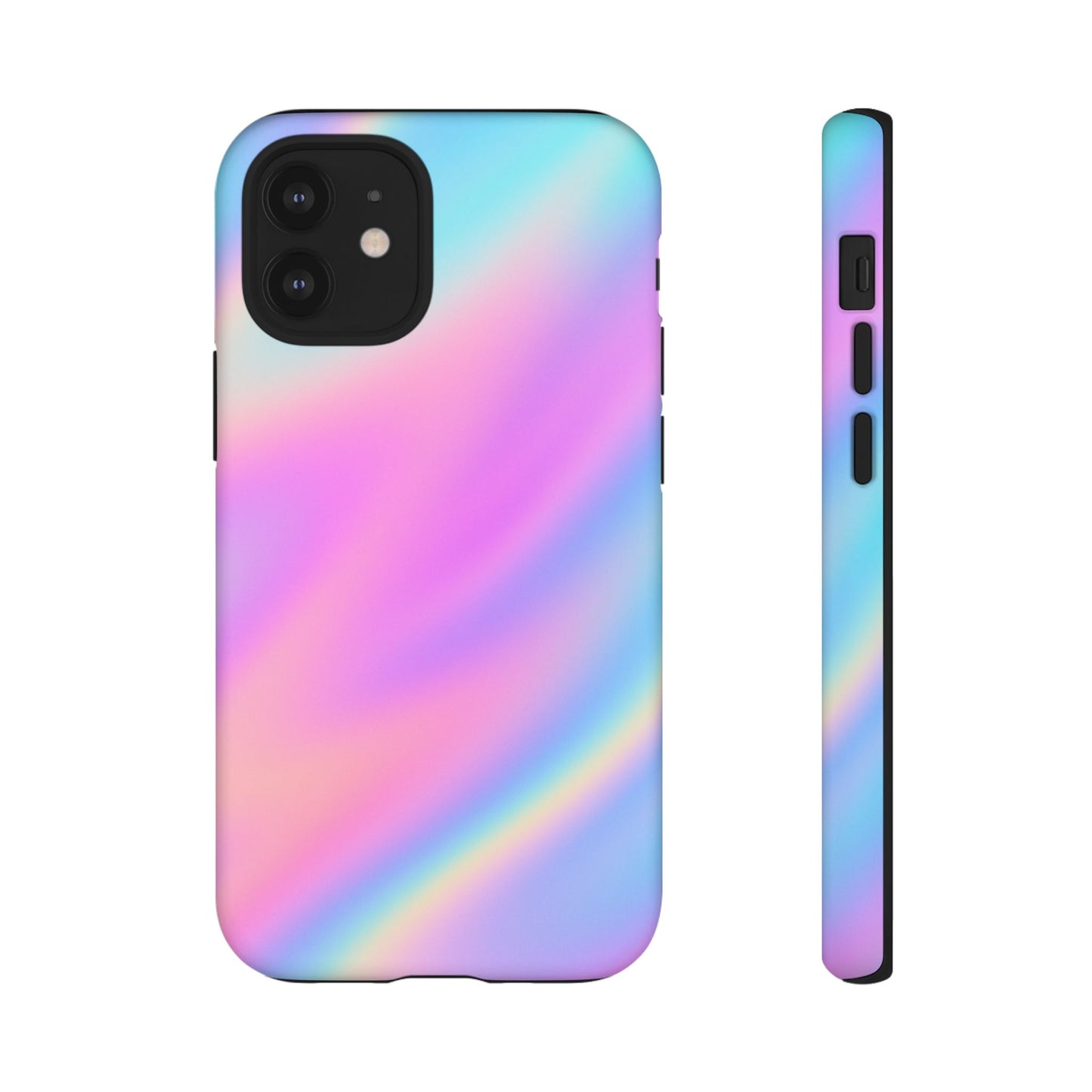 Colorful Holographic Phone Case, Tough Cases for iPhone, Trendy Phone Cover, Unique Gift for Her, Pastel Phone Accessory