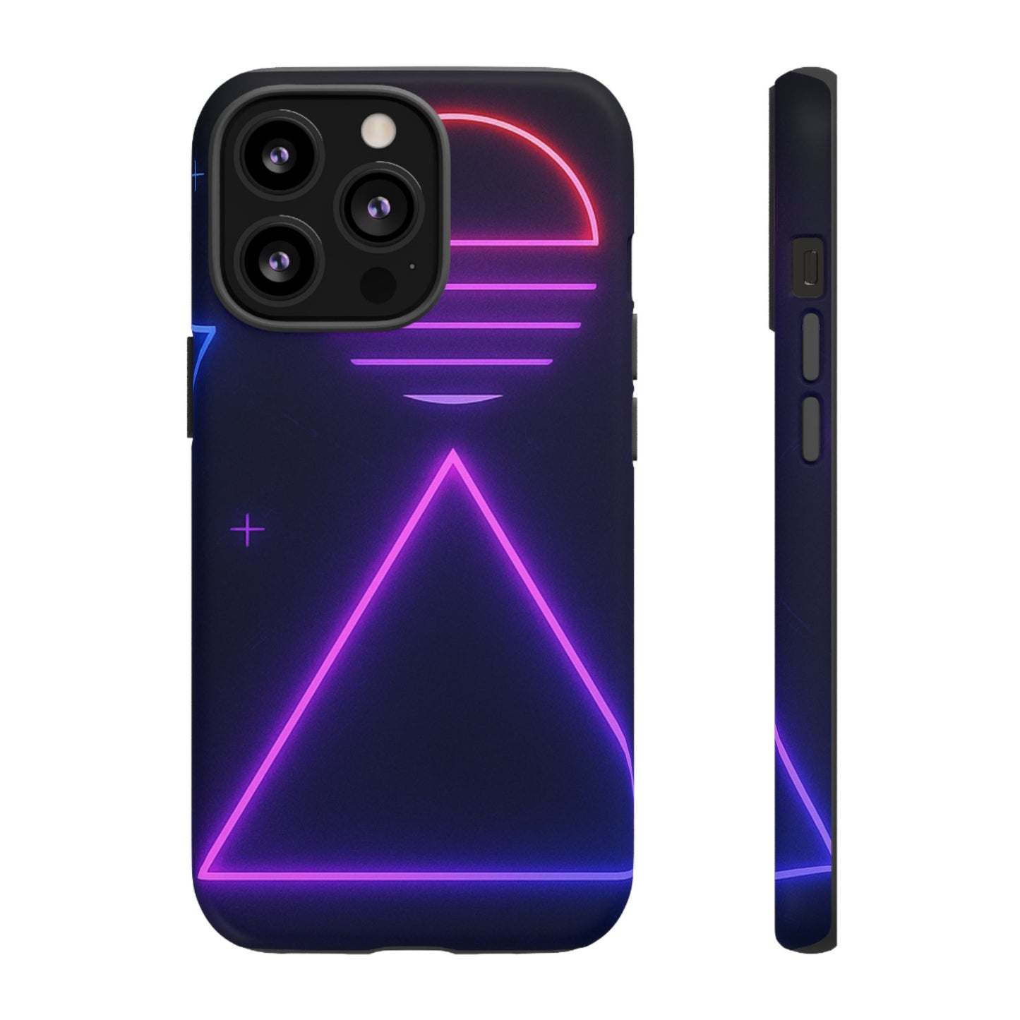 Retro Neon Phone Case, Tough Cases for iPhone, 80s Aesthetic Phone Cover, Abstract Neon Design, Gift for Tech Lovers