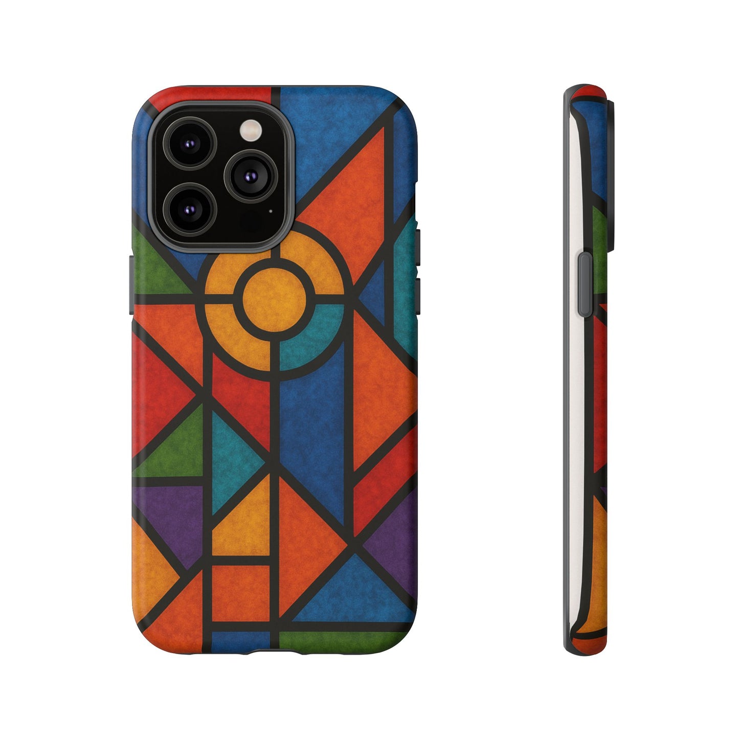 Colorful Stained Glass Phone Case, Artistic Phone Cover, Vibrant Protective Case, Unique Gift for Art Lovers, Stylish Smartphone Accessory