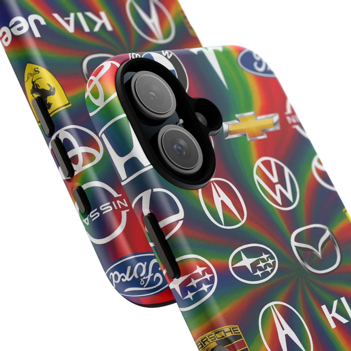 Colorful Car Logos Phone Case - Vibrant Tough Cases for Auto Enthusiasts, Unique Gift for Birthdays, Car Events, and Holidays