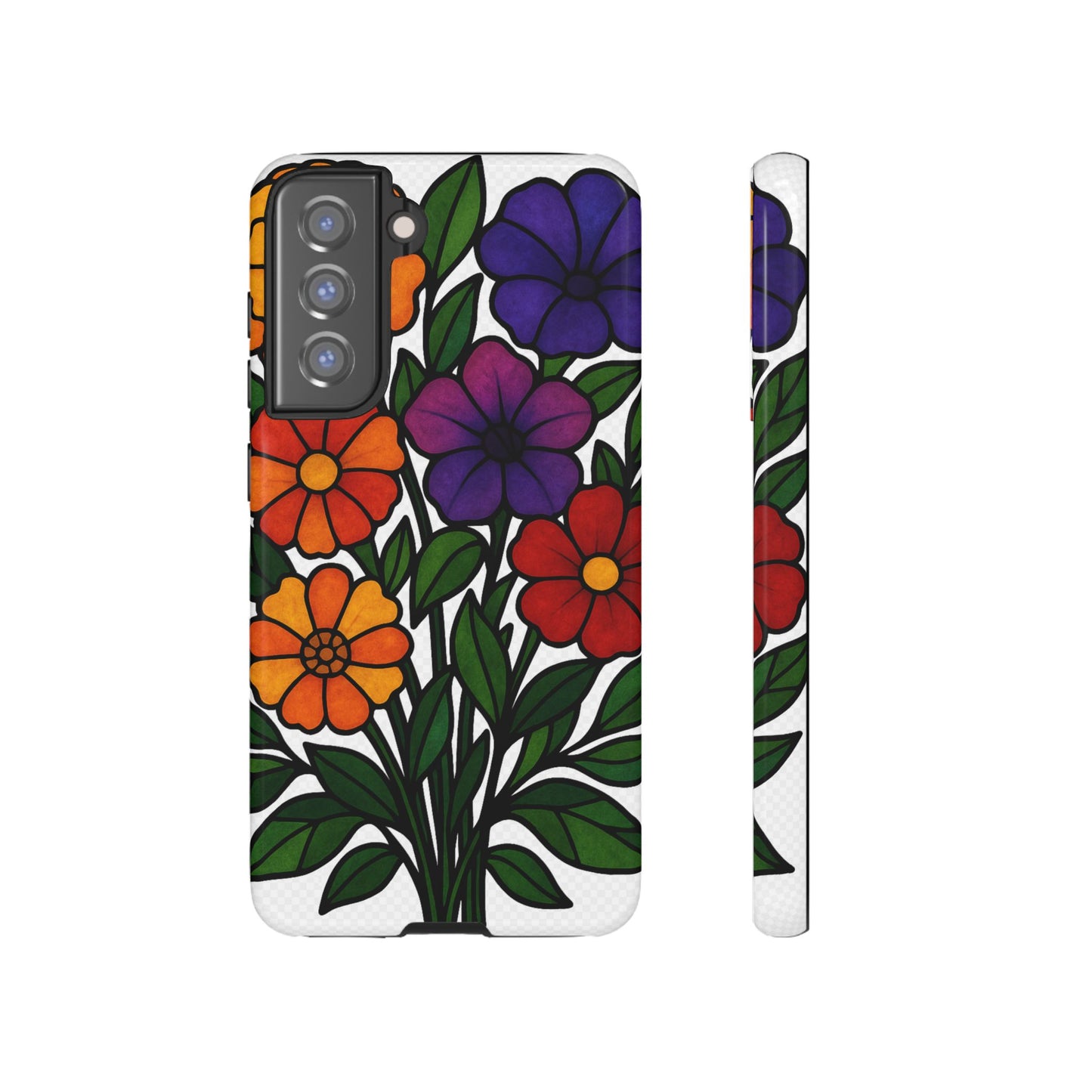 Floral Phone Case, Tough Cases with Colorful Flower Design, Gift for Flower Lovers, Summer Accessories, Trendy Phone Cover