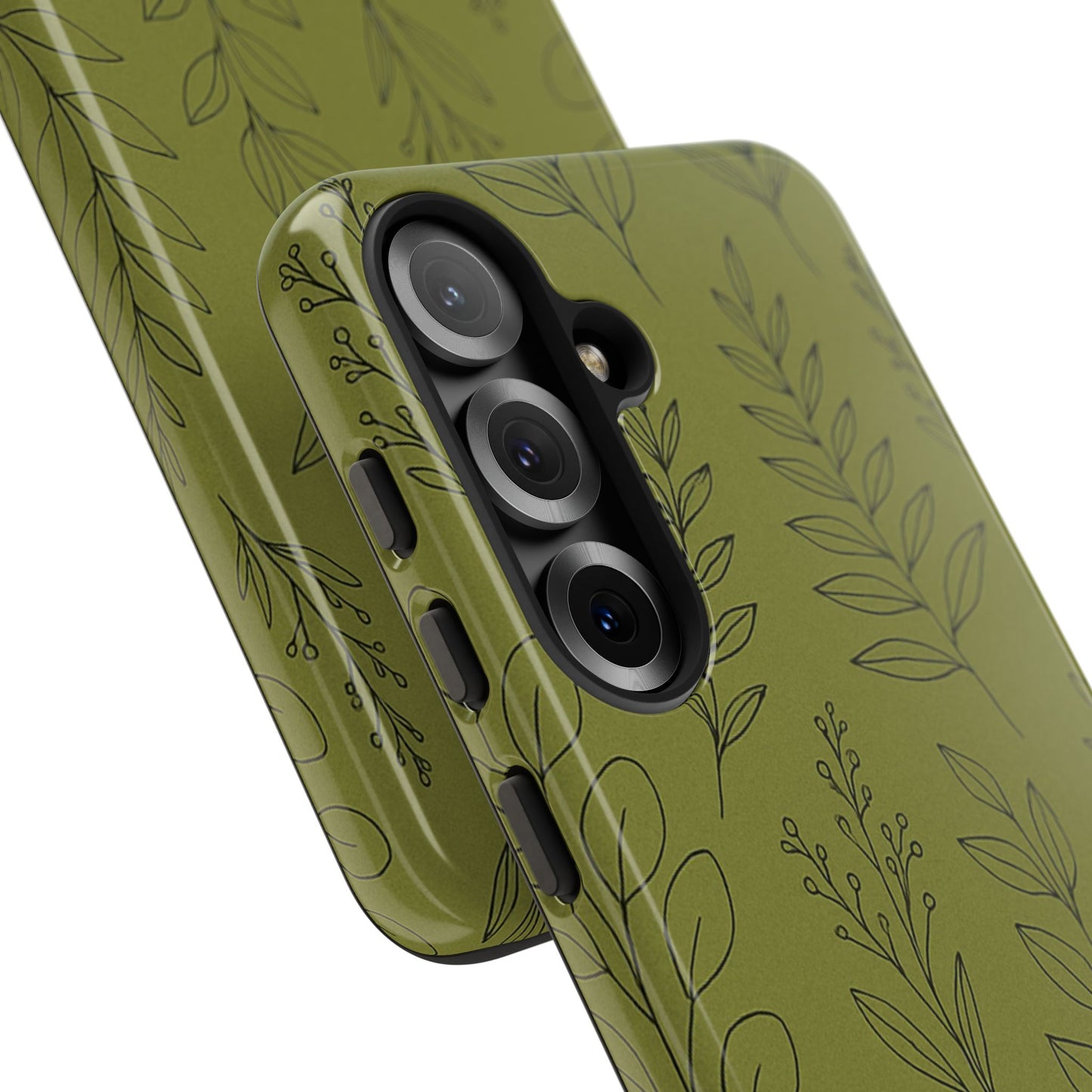 Stylish Phone Case, Botanical Design, Tough Phone Cover, Green Floral Case, Nature Inspired Gift, Eco-Friendly Accessory