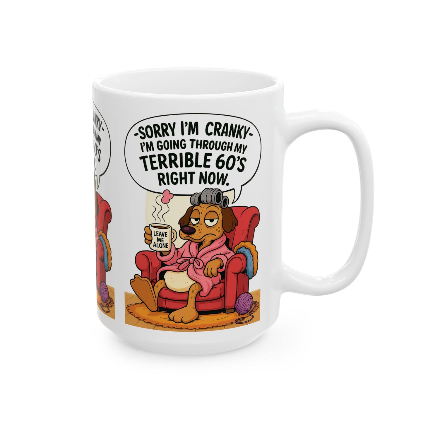 Terrible 60's Comic Mug - Funny Ceramic Coffee Cup, Dog Lover Gift, Quirky Birthday Present, Humor for Foodies, Sassy Kitchen Decor