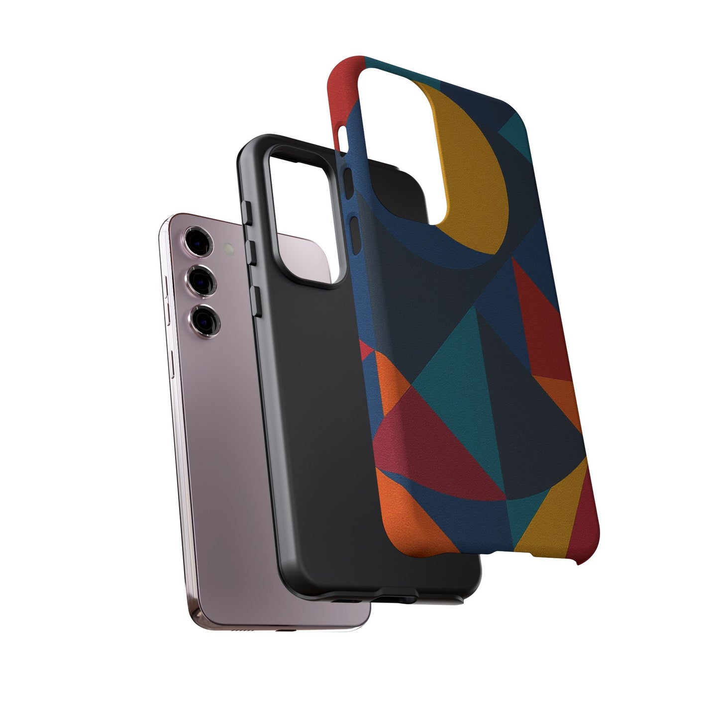 Vibrant Phone Case, Colorful Phone Cover, Geometric Design, Artistic Gift, Trendy Accessory, Vibrant Colors, Unique Design