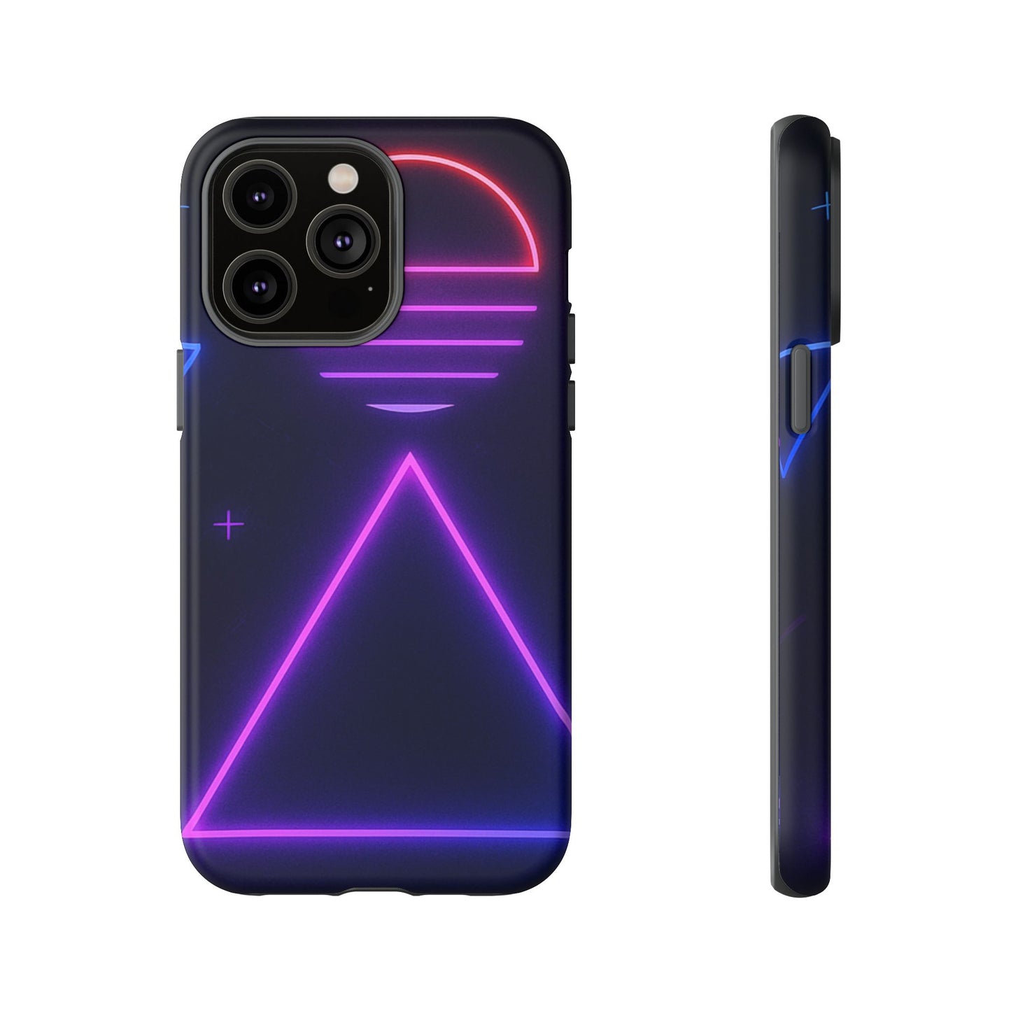 Retro Neon Phone Case, Tough Cases for iPhone, 80s Aesthetic Phone Cover, Abstract Neon Design, Gift for Tech Lovers