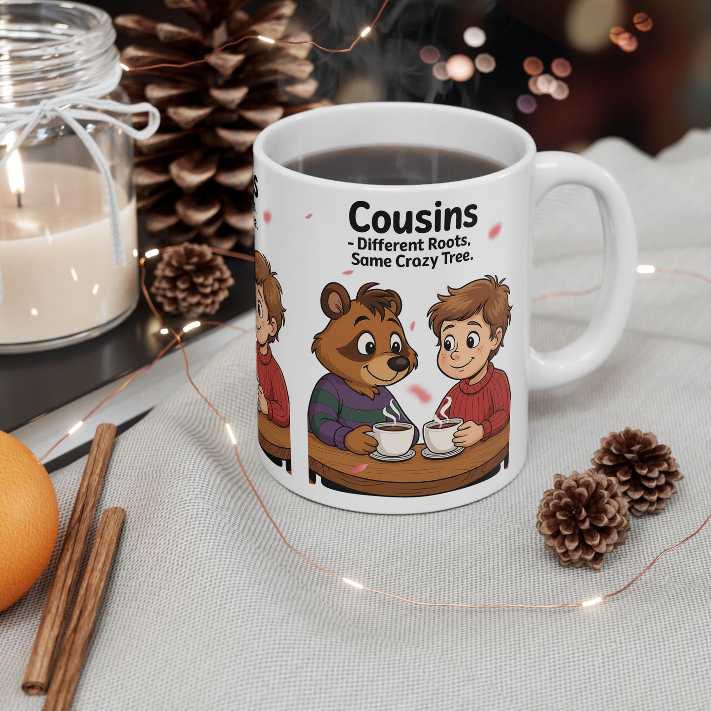 Cousins Ceramic Mug - Perfect Gift for Family, Cousin Reunion, Birthday, Just Because, Cute Bear Design