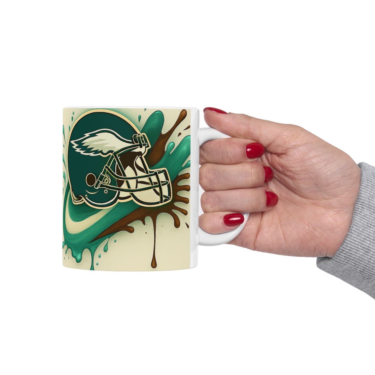 Sporty Ceramic Mug for Coffee Lovers, Fun Gift for Sports Fans, Unique Drinkware for Game Days, Personalized Team Mug, 11oz and 15oz Sizes