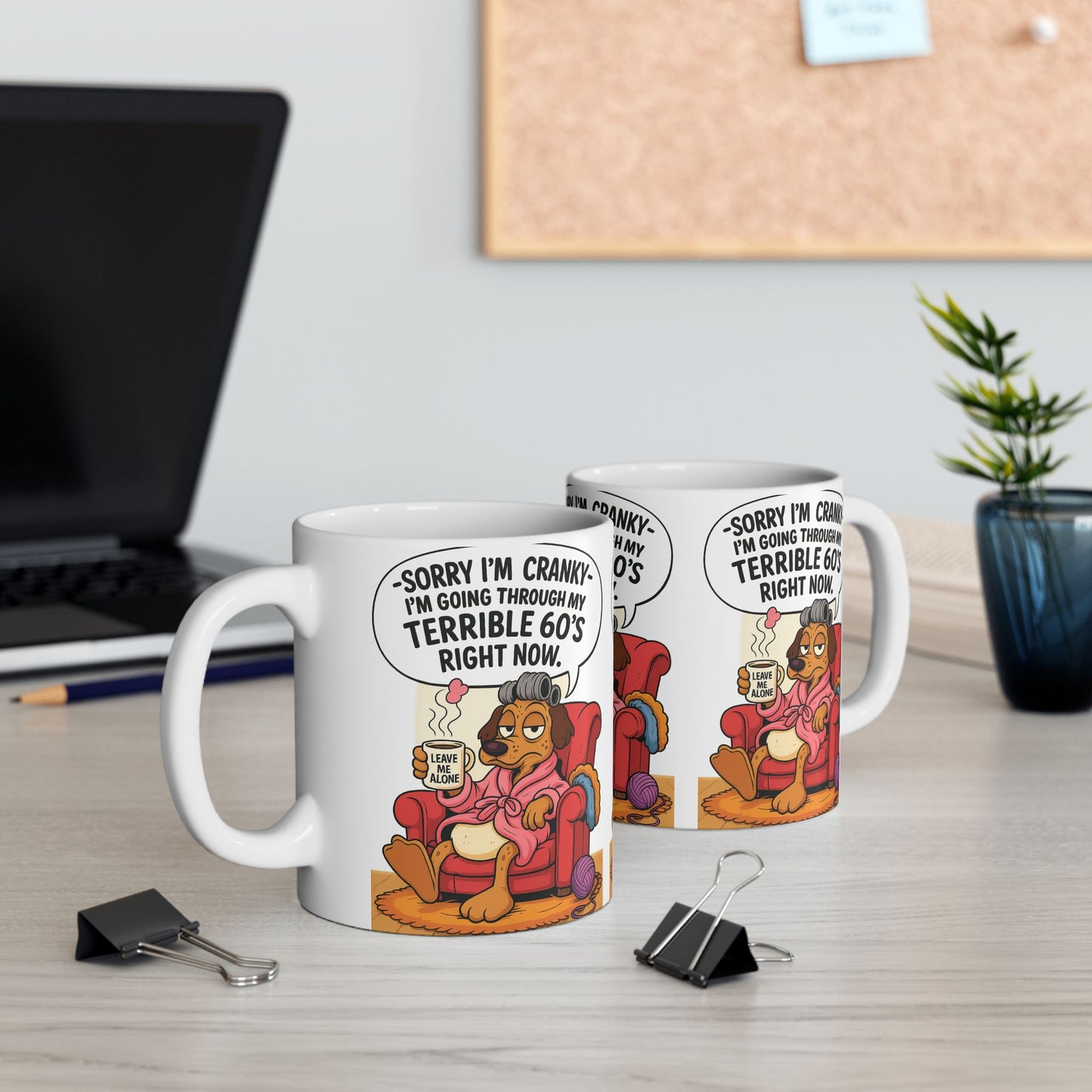 Terrible 60's Comic Mug - Funny Ceramic Coffee Cup, Dog Lover Gift, Quirky Birthday Present, Humor for Foodies, Sassy Kitchen Decor