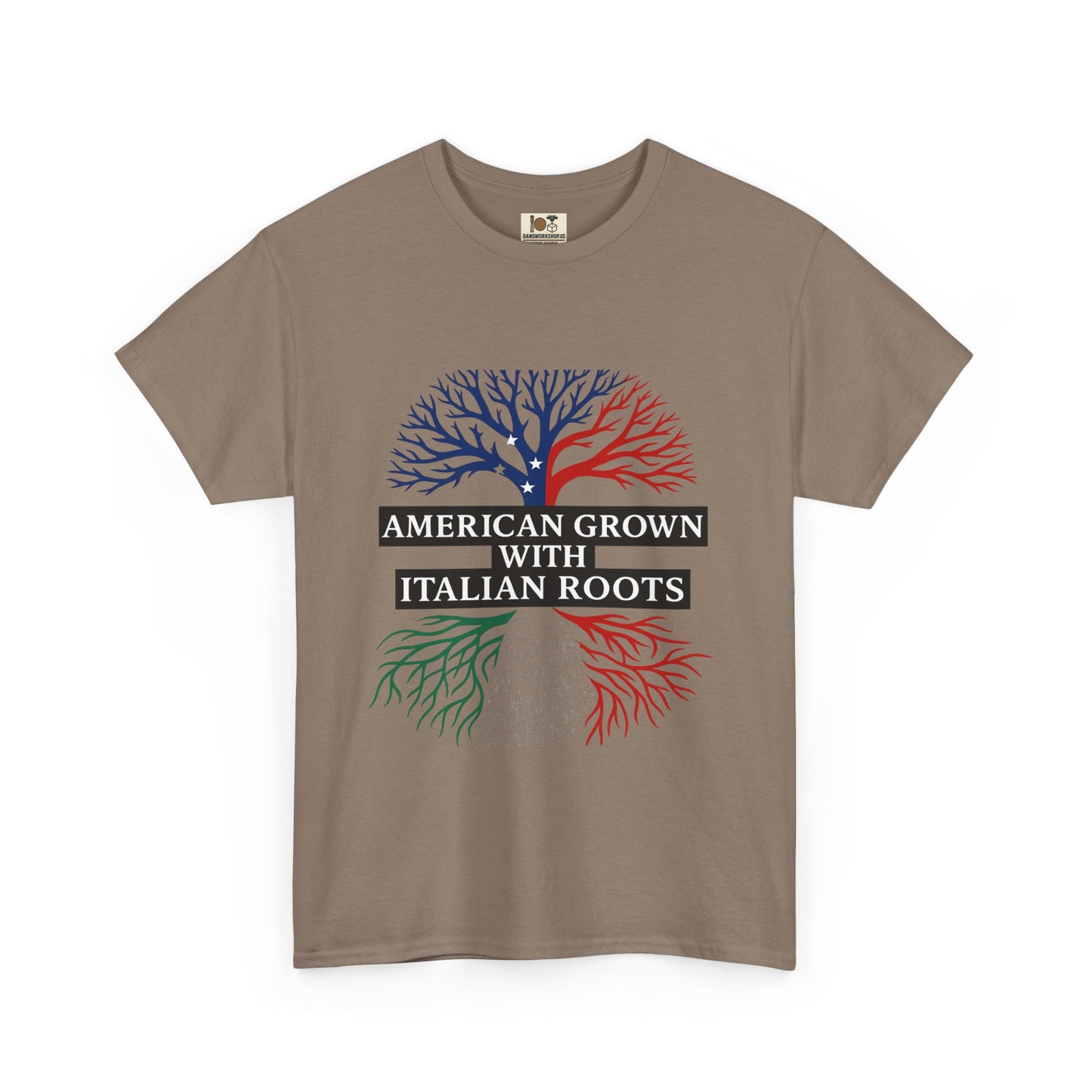 American Grown with Italian Roots Tee | Unisex Cotton Shirt, Heritage Gift, Family Reunion Apparel, Casual Wear, Patriotic Fashion