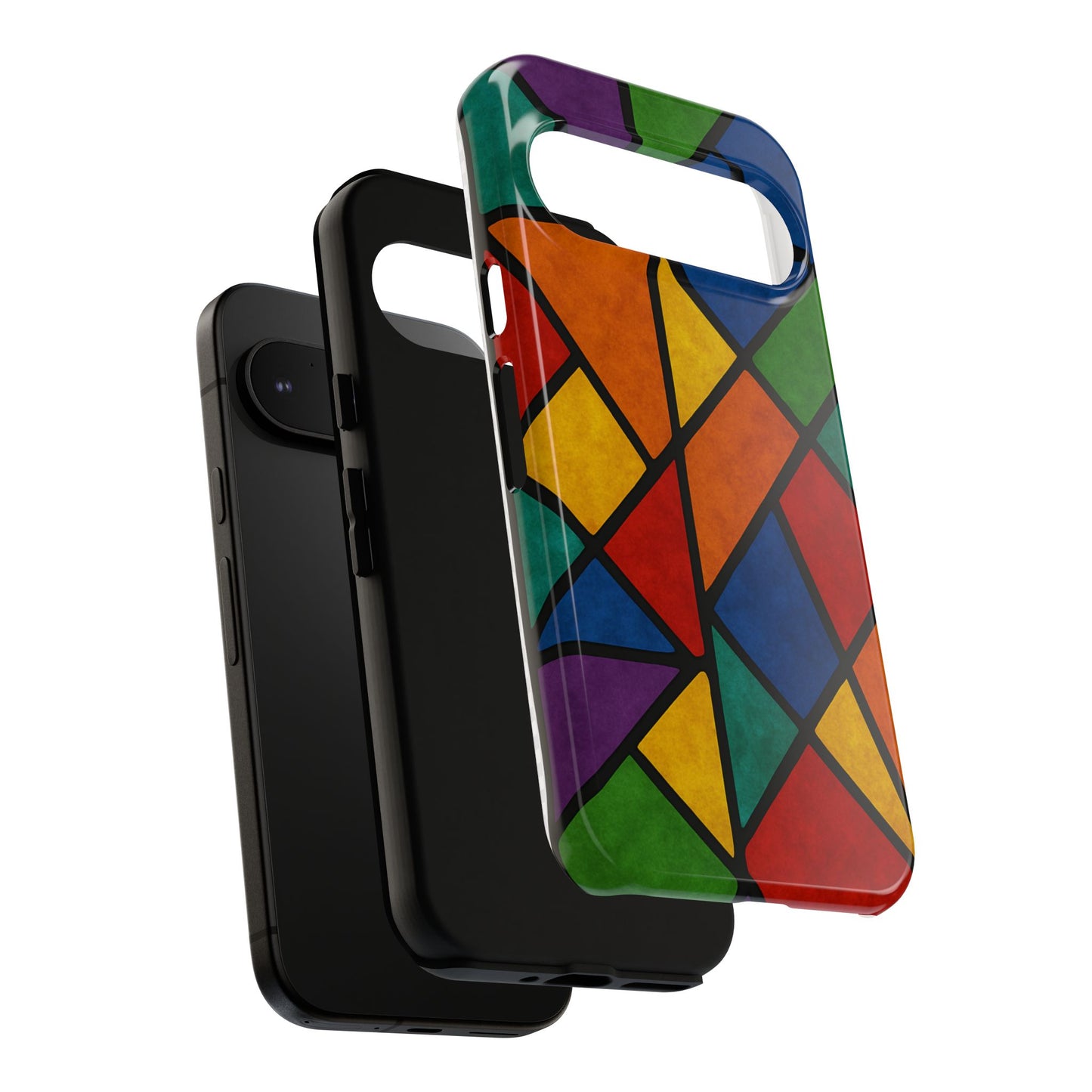 Colorful Phone Case, Stained Glass Pattern, Artistic Phone Cover, Unique Smartphone Protection, Vibrant Gift for All Occasions