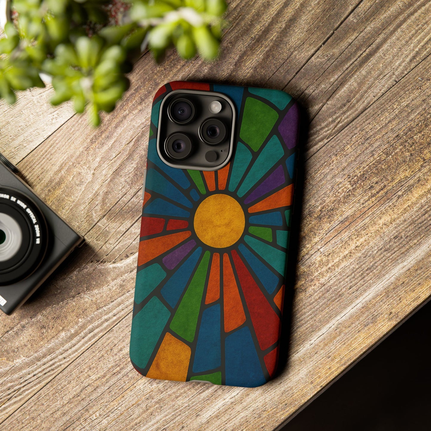 Colorful Stained Glass Phone Case, Tough Cases, Artistic Phone Cover, Vibrant Mobile Accessory, Unique Gift for Art Lovers