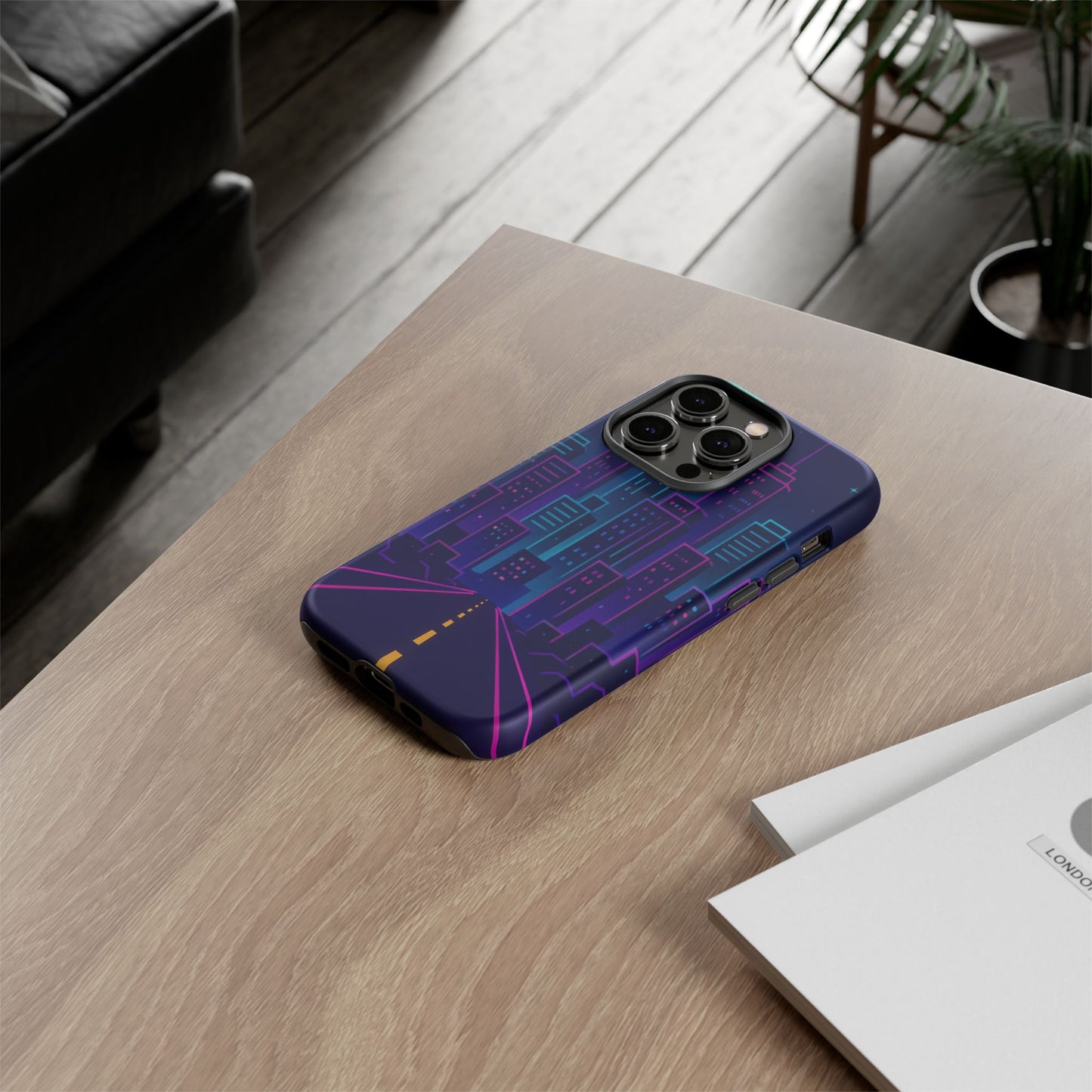 Cityscape Phone Case, Tough Cases, Urban Style, Nighttime Vibe, Phone Cover, Gift for City Lovers, Modern Design