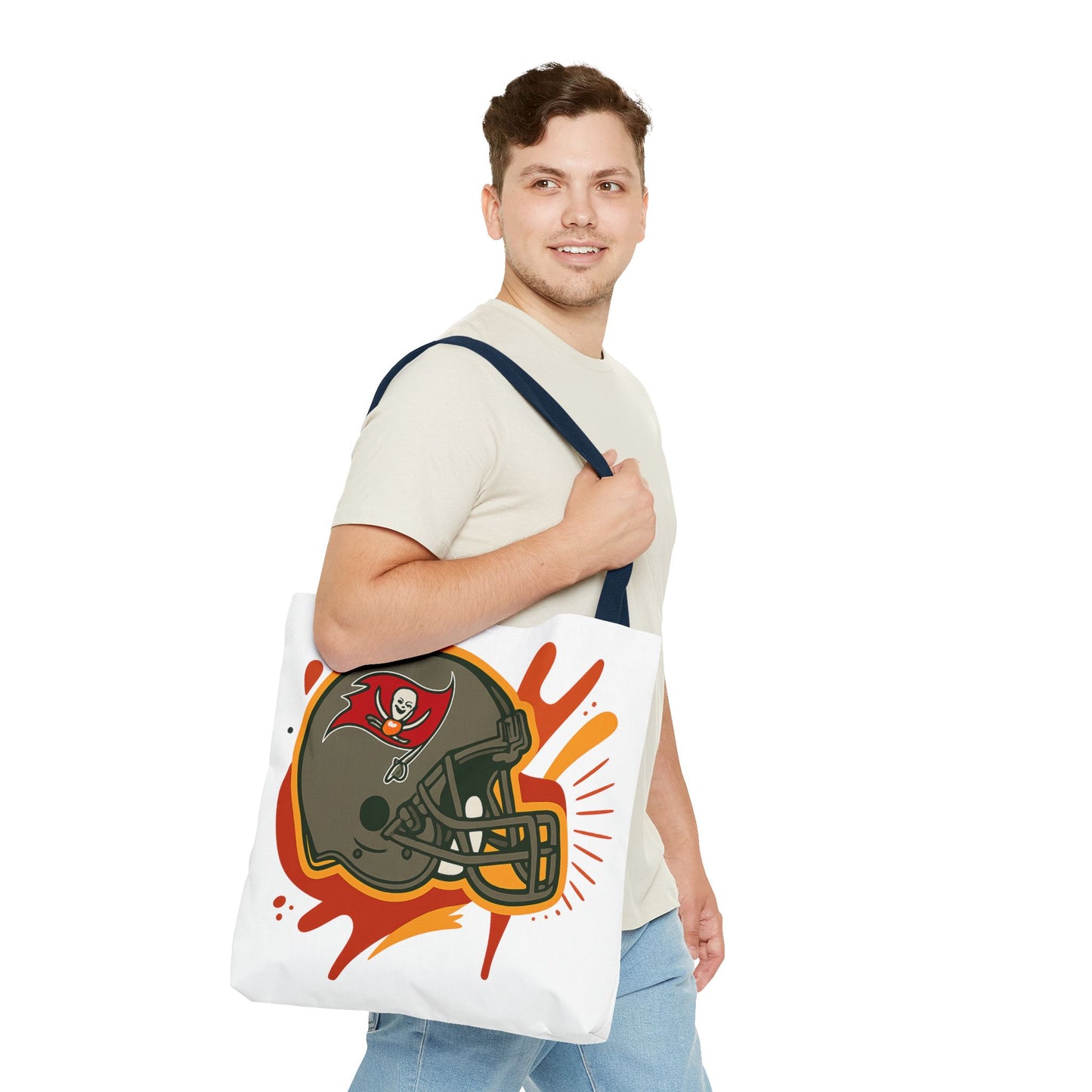 Tote Bag with Bold Football Design, Sports Tote, Game Day Bag, NFL Fan Gift, Personalized Beach Bag, Unique Shopping Tote